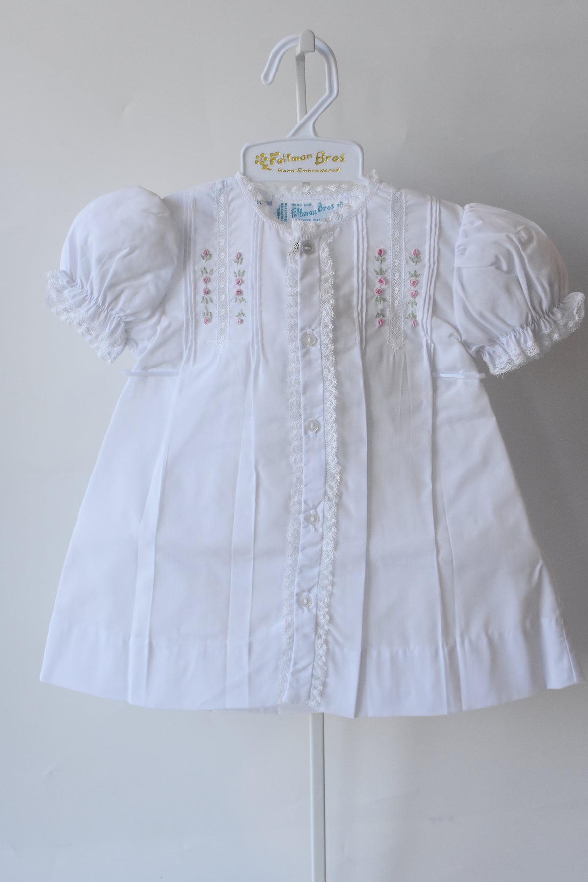 Floral Rosebud White Lace Heirloon Daygown