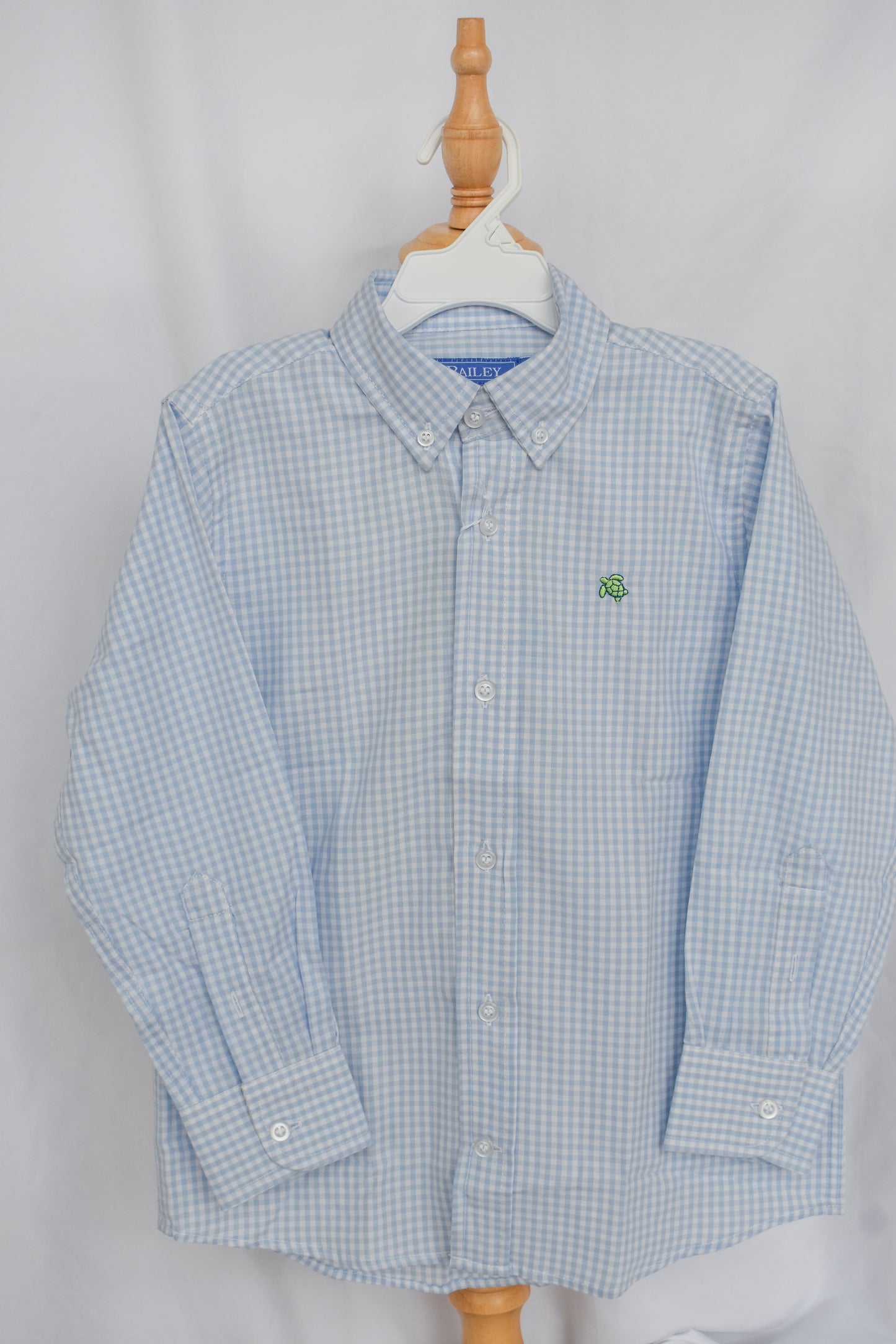 Light Blue Check Button Down Dress Shirt