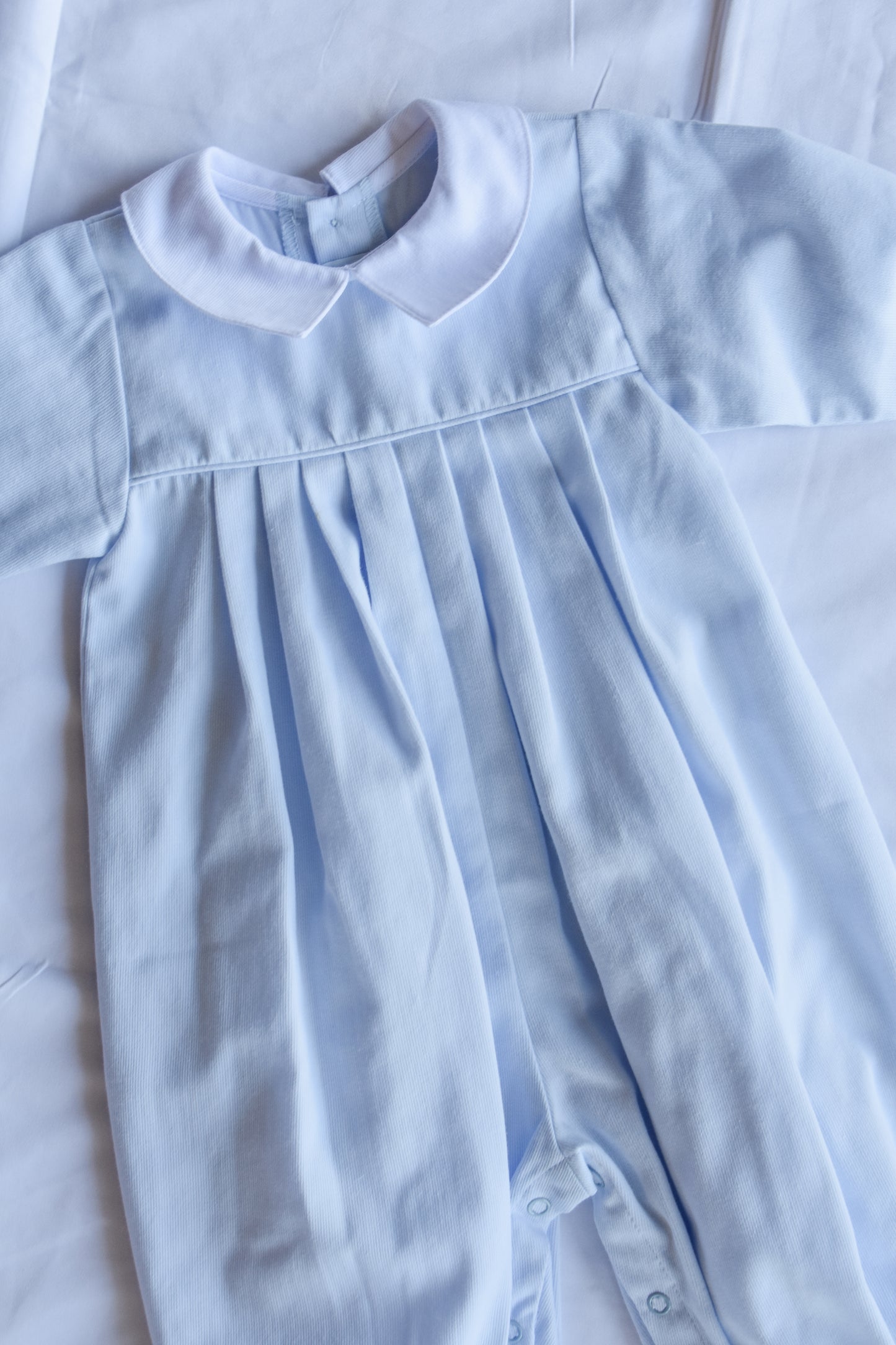 Baby Blue Beau Longall-White Trim