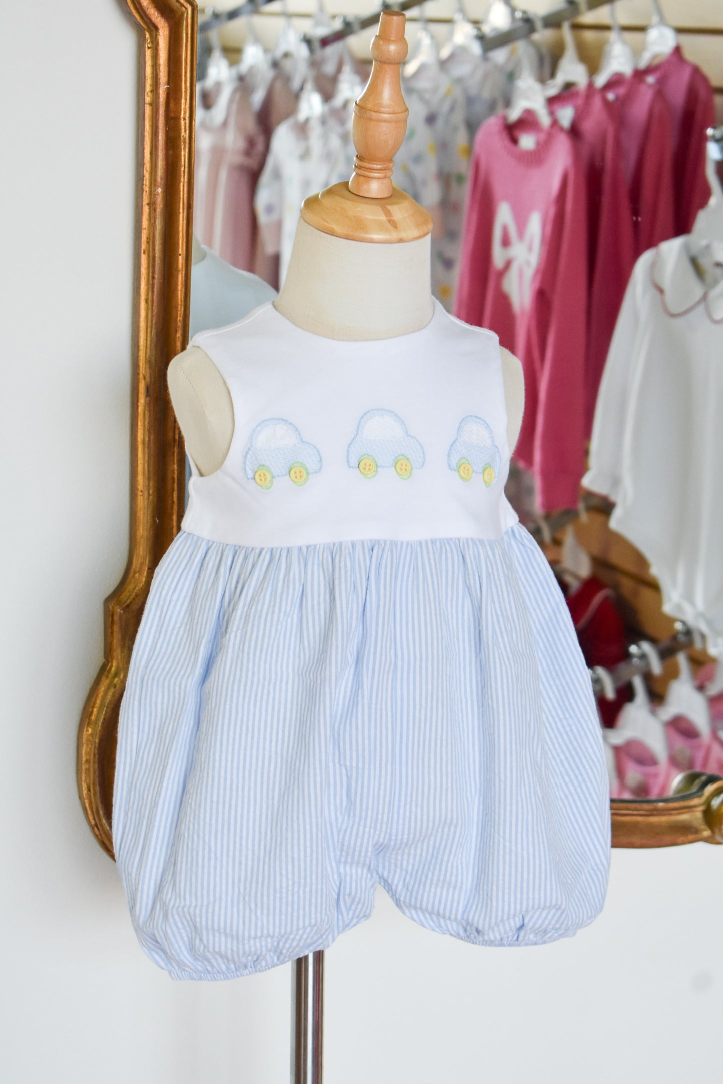 Little Lanes-Blue Seersucker Knit Bubble