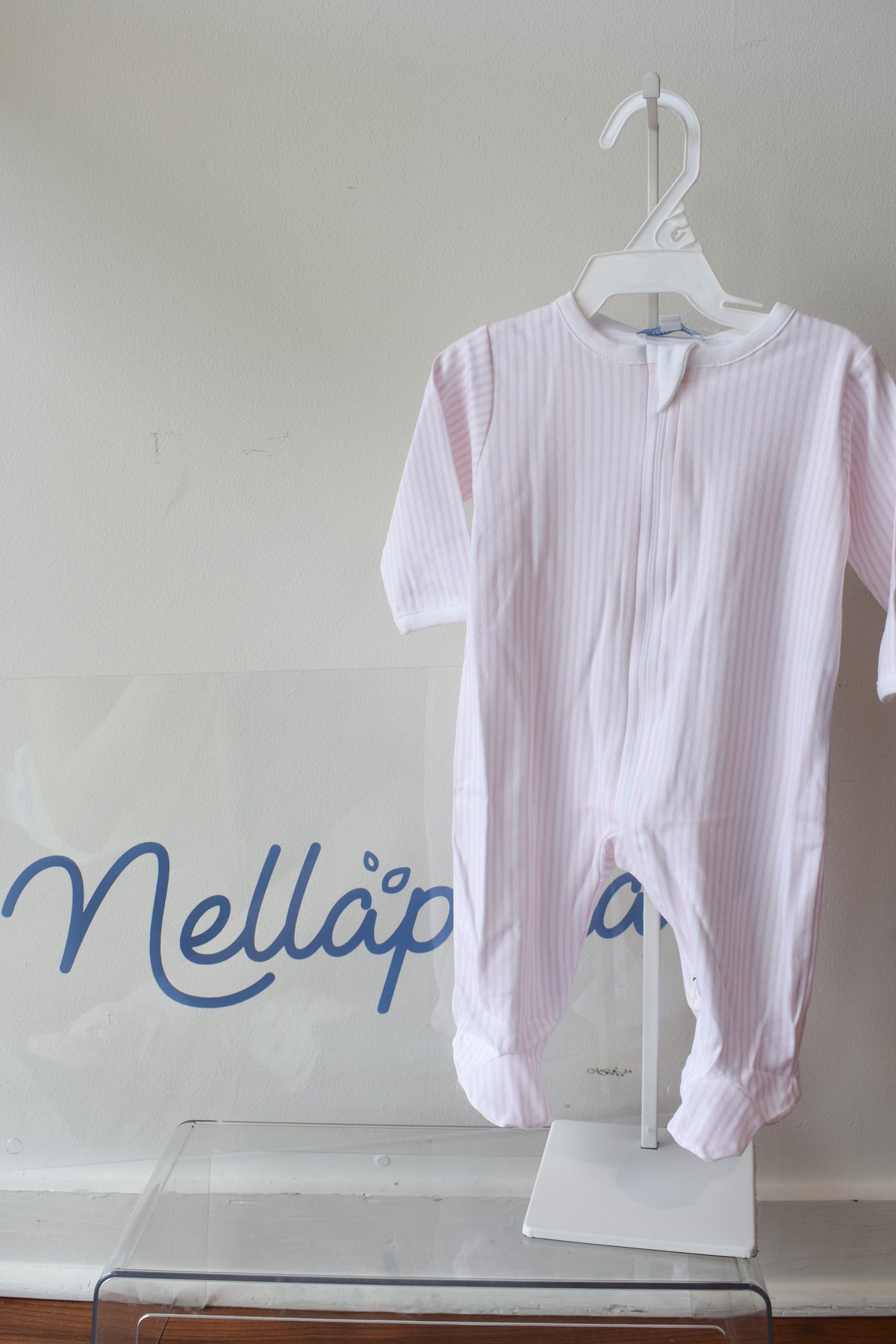 Pink Classic Nella Stripe Zipper Footie