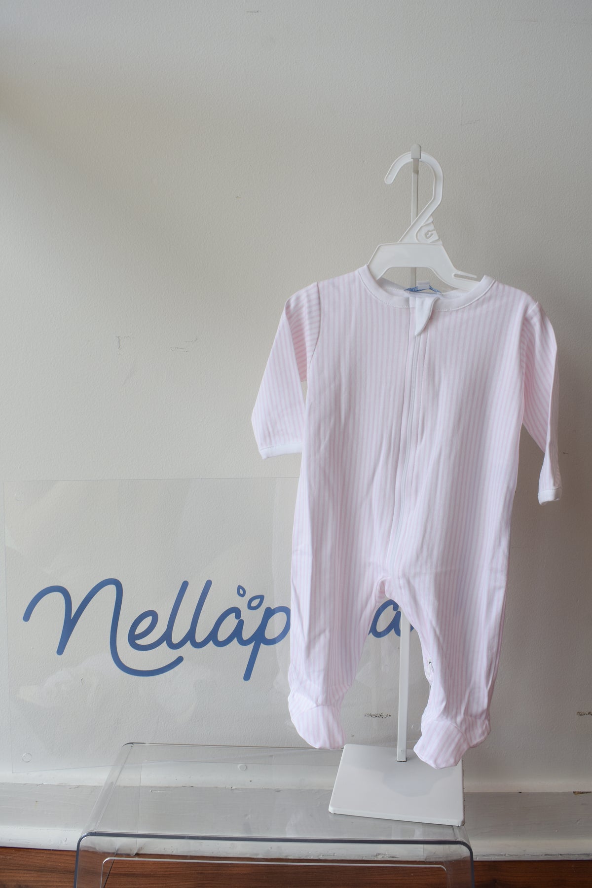 Pink Classic Nella Stripe Zipper Footie