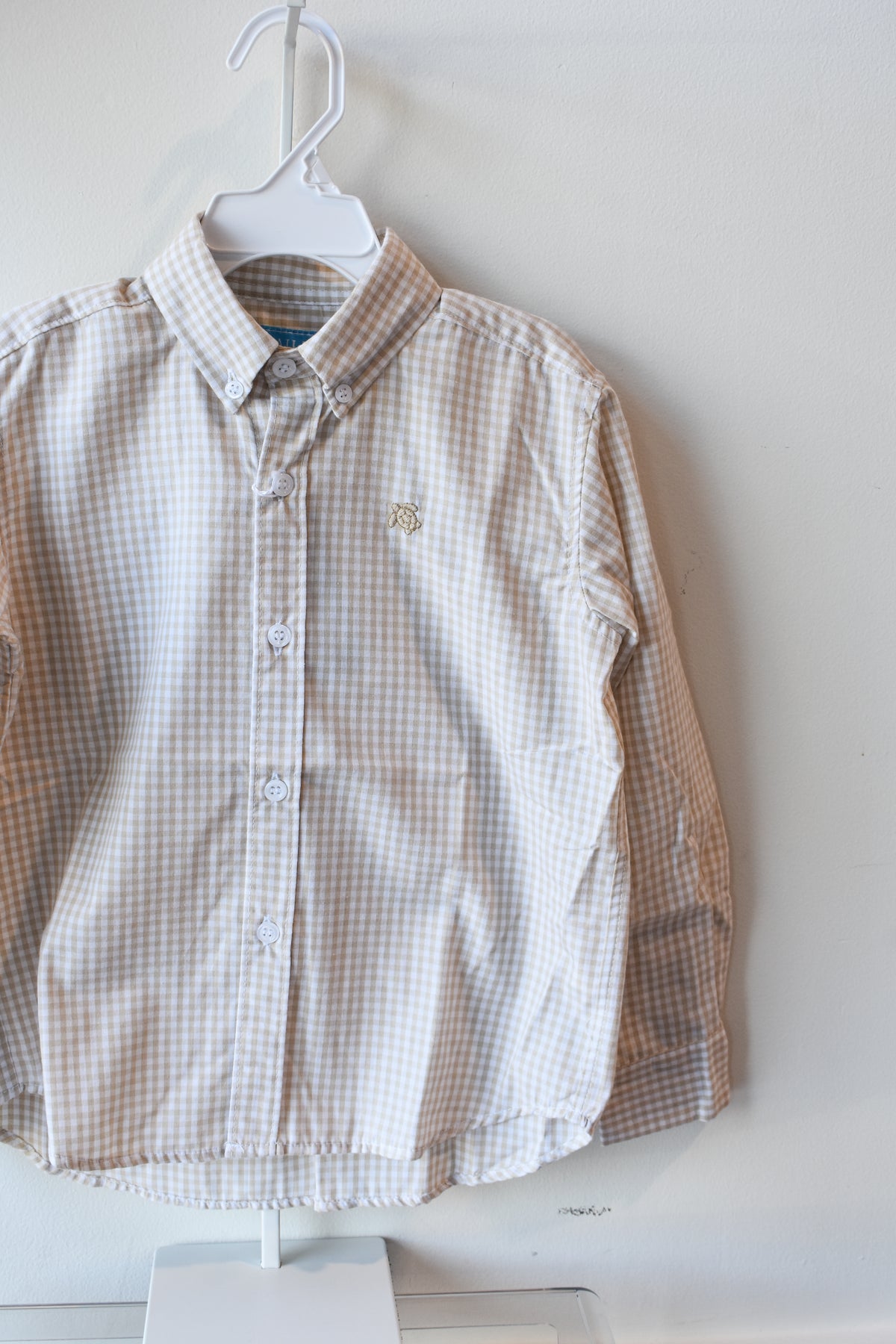 Roscoe Button Down Dress Shirt-Khaki Check