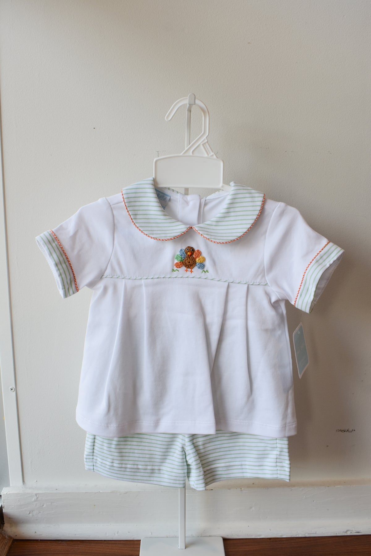 Gobble Gobble Boy’s Collared Knit Diaper/Short Set