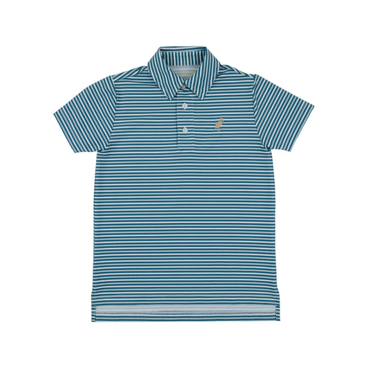 Prepletic Prim and Proper Polo-Barnsley Blue/Khaki Sumner Stripe