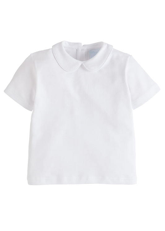 Piped Peter Pan Cotton Short Sleeve