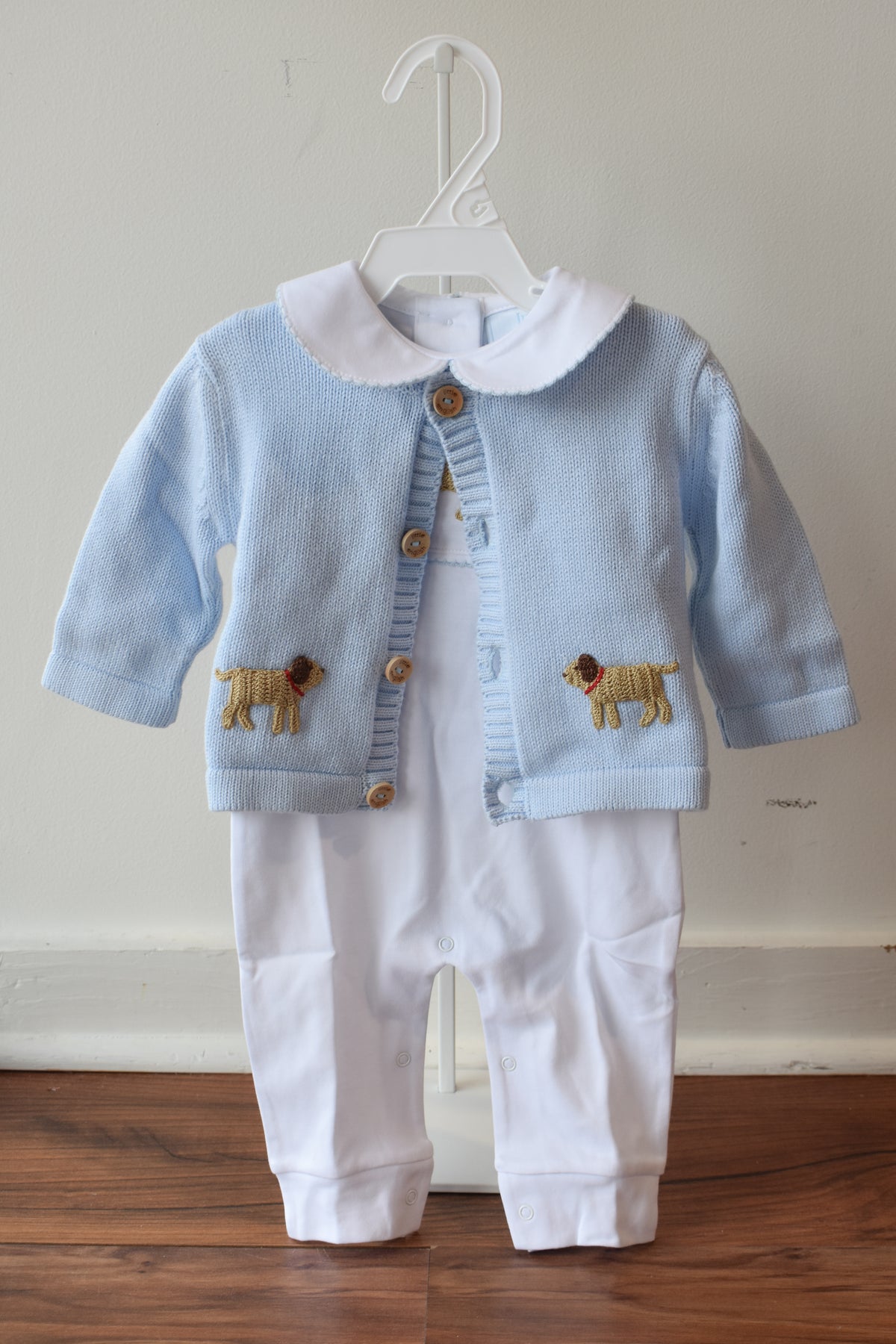 Crochet Playsuit-Blue Lab