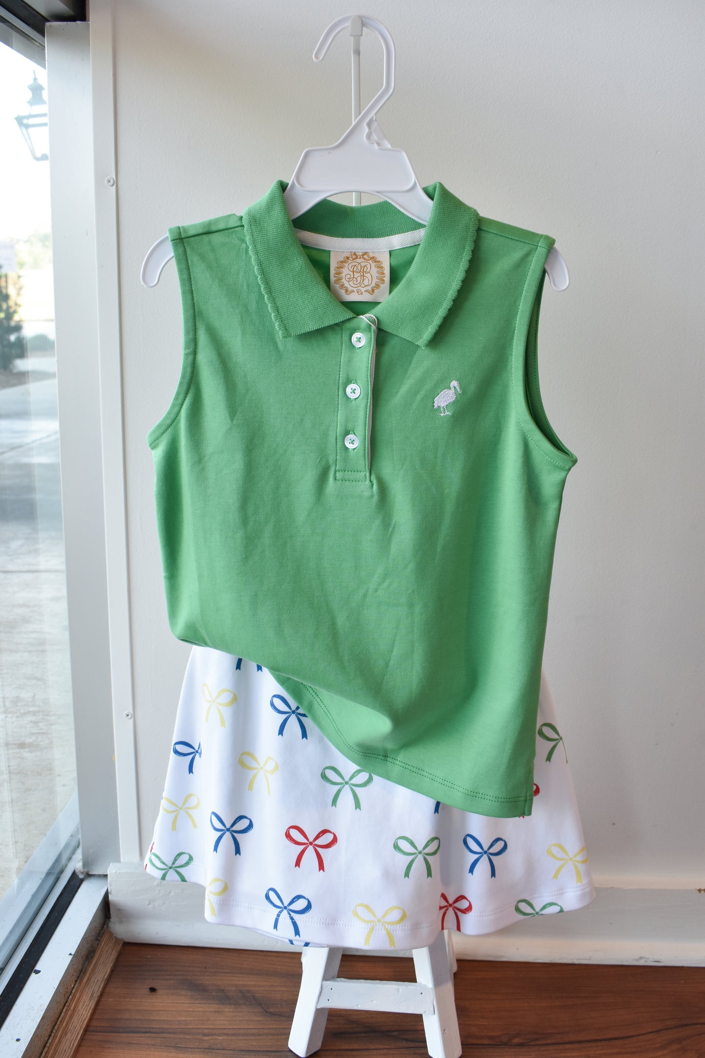 Sleeveless Anna Price Polo-Gibson Island Green