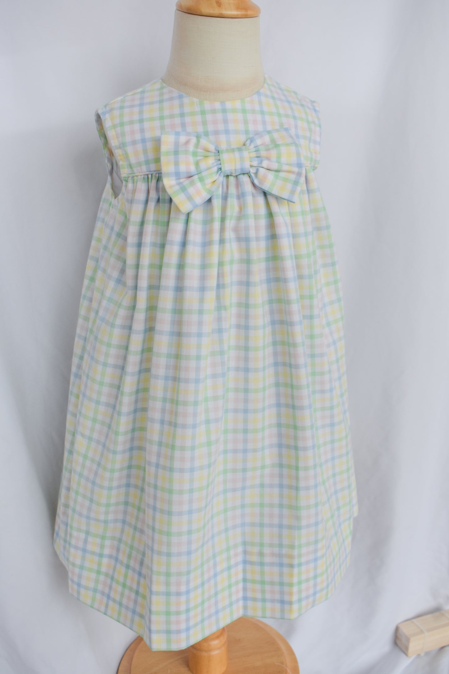 Easter Morning Plaid Bow Float Dress