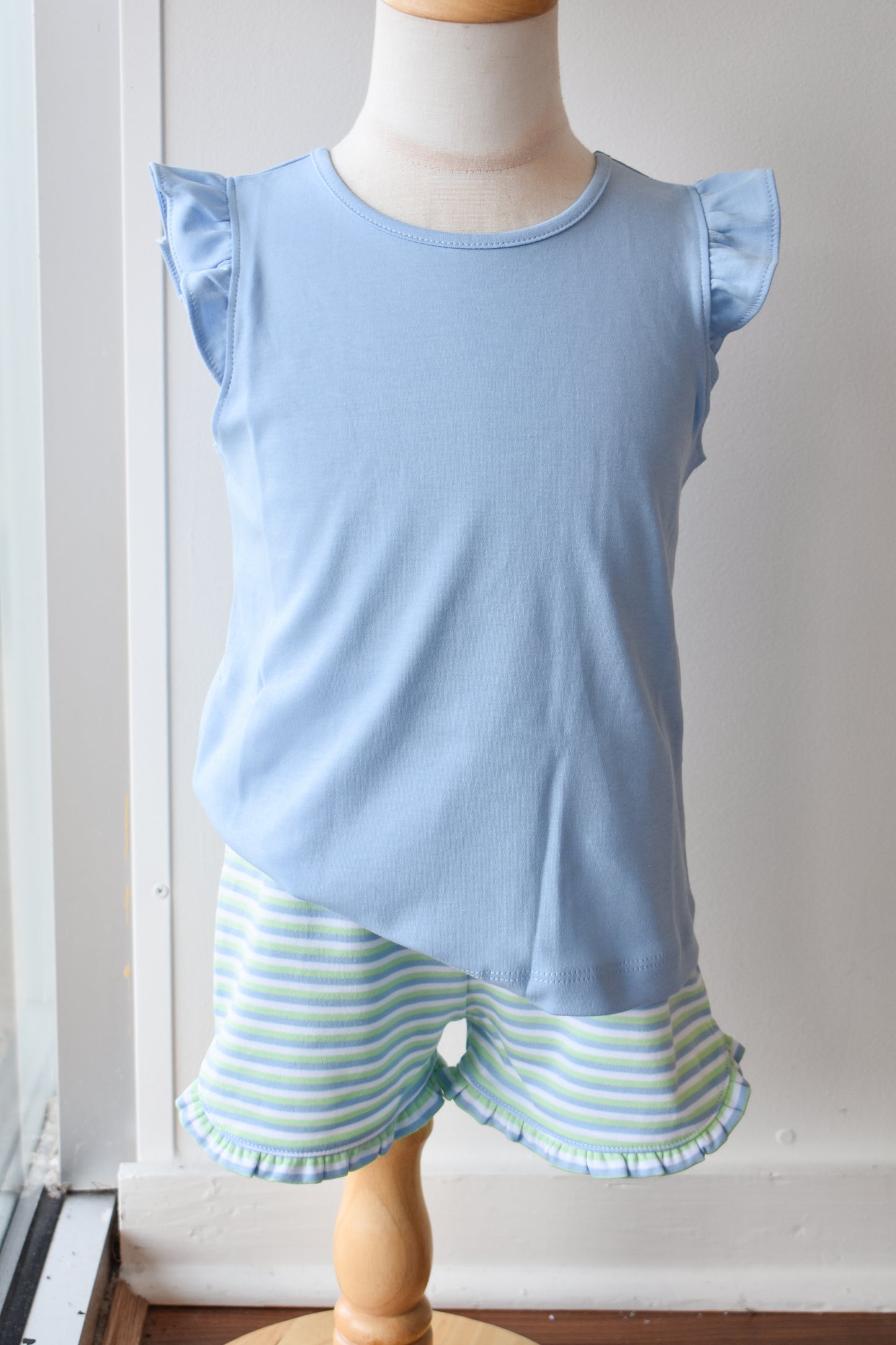 Tulip Knit Tilly Tank Short Set-Greenview Stripe
