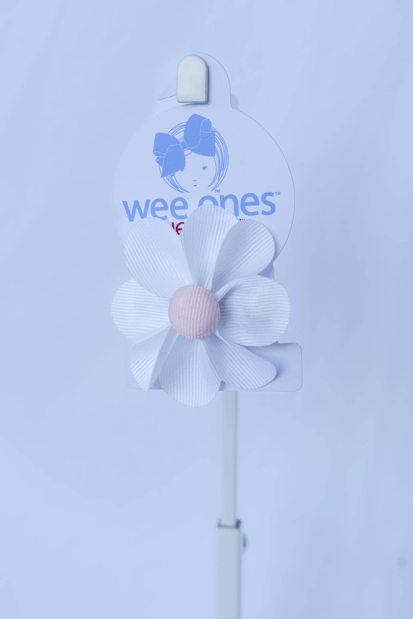 Small Petal Button Grosgrain Bow