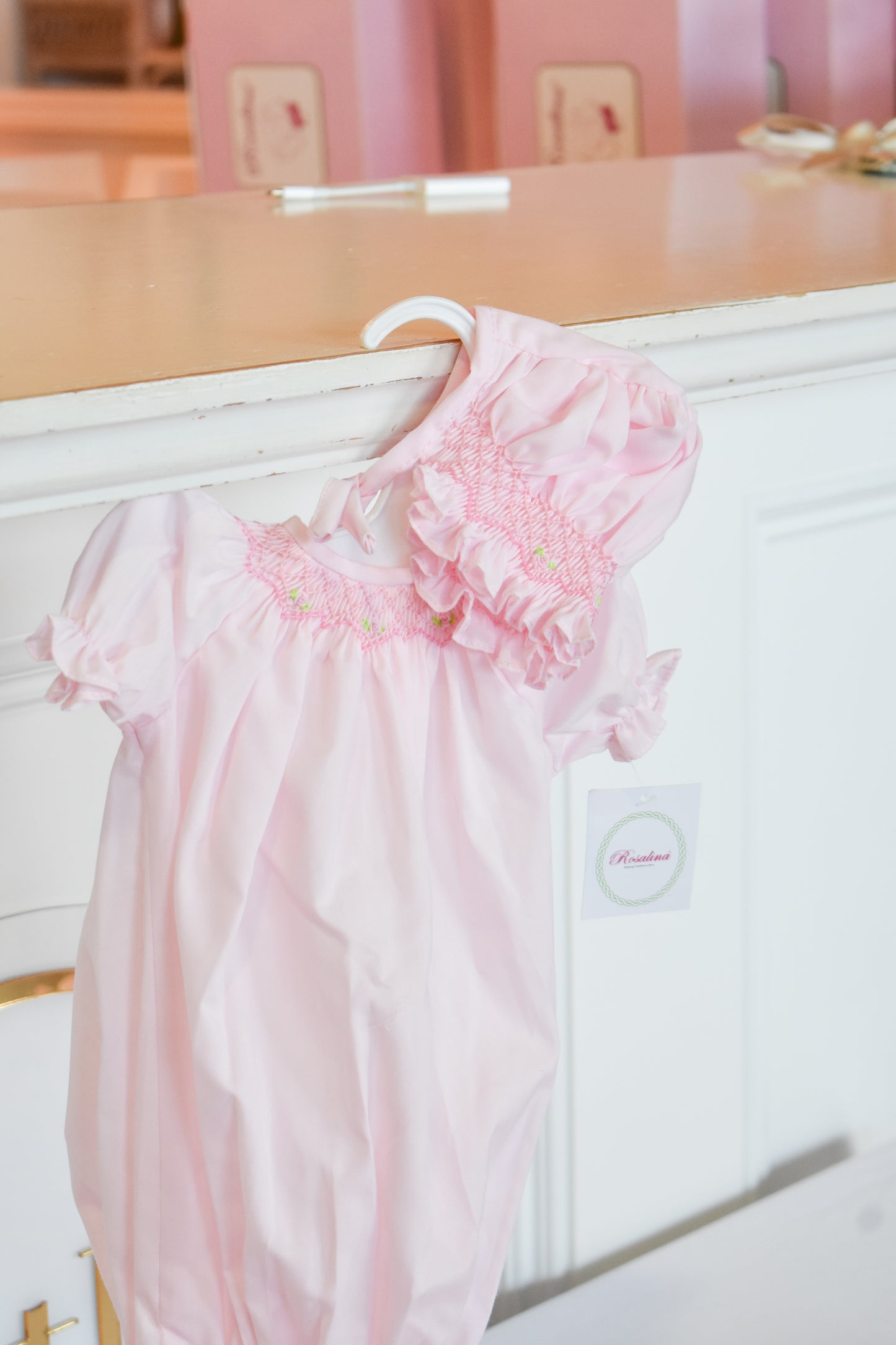 Baby Doll Smocked Gown/Bonnet Set