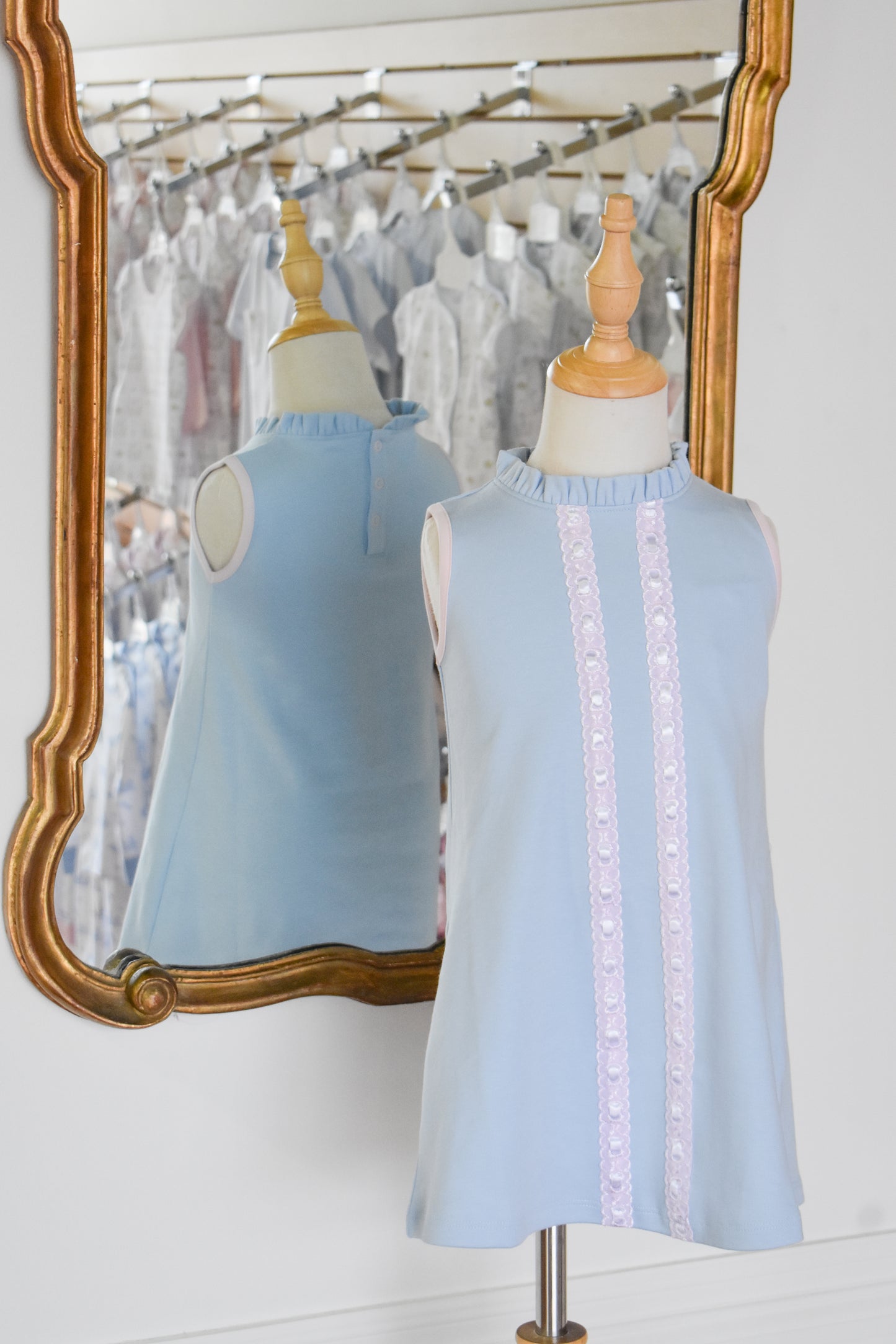Lizzie’s Luxe Dress-Beale Street Blue/Pink Striped