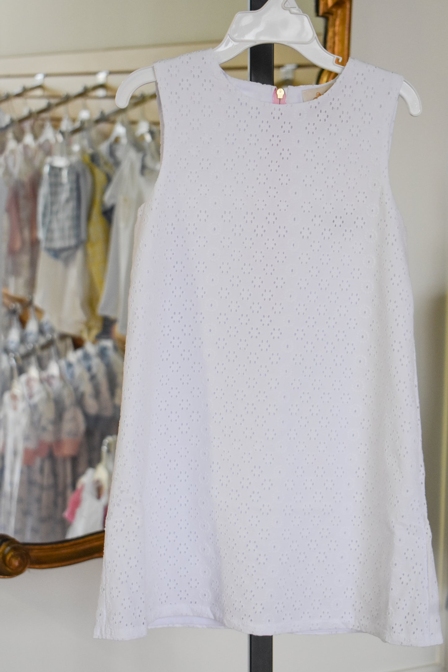 Bets Bow Dress-Worth Ave White Eyelet