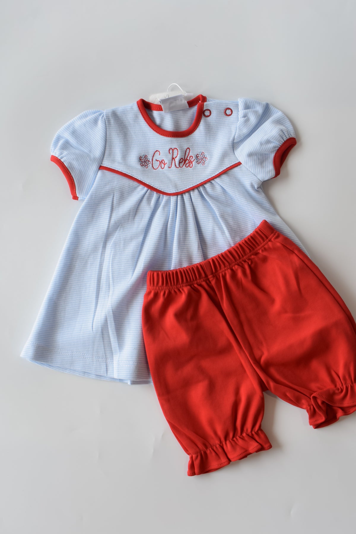 Go Rebs Pom Pom Embroidered Bloomer Set