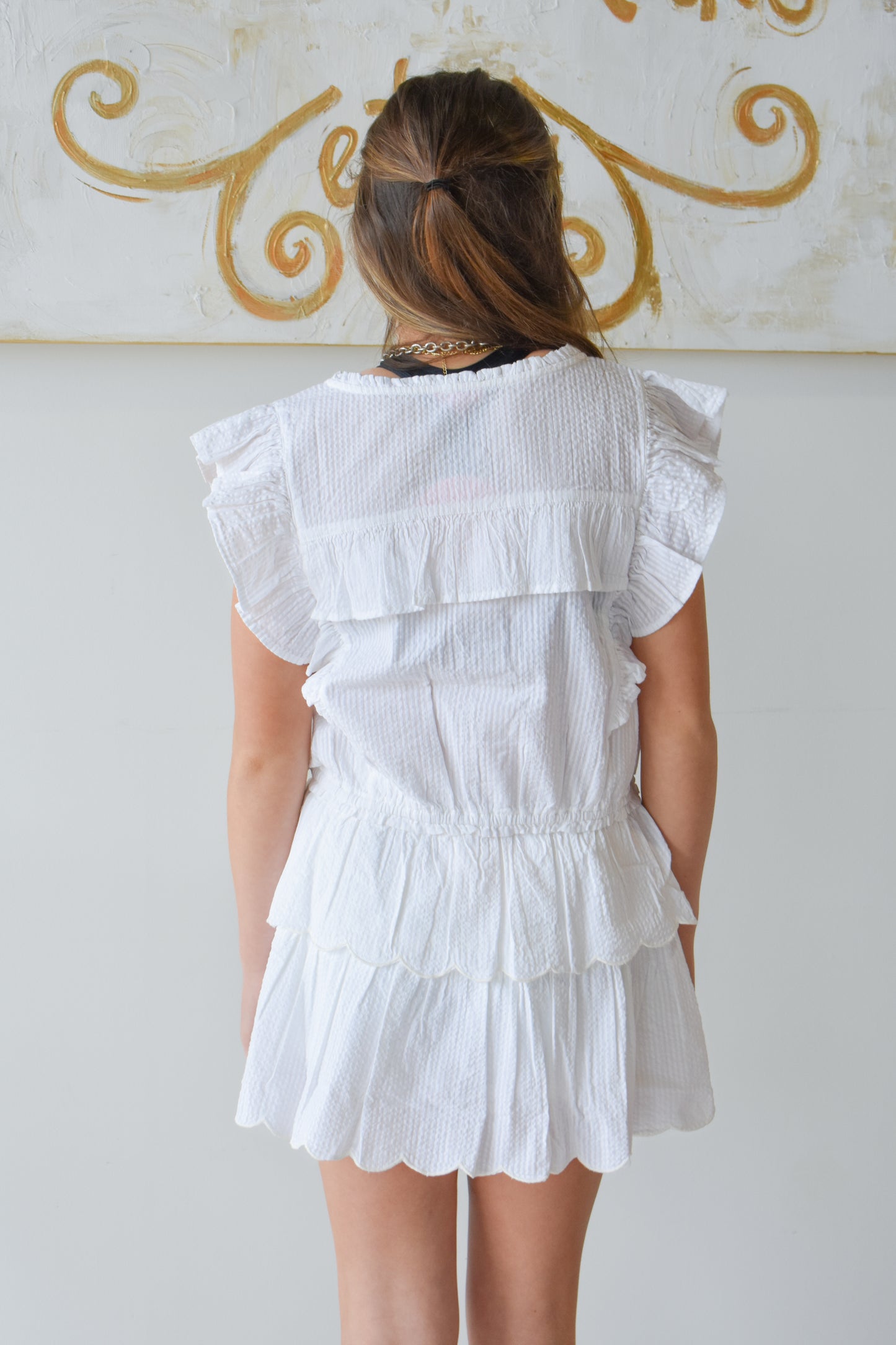 Annie Top-White Seersucker