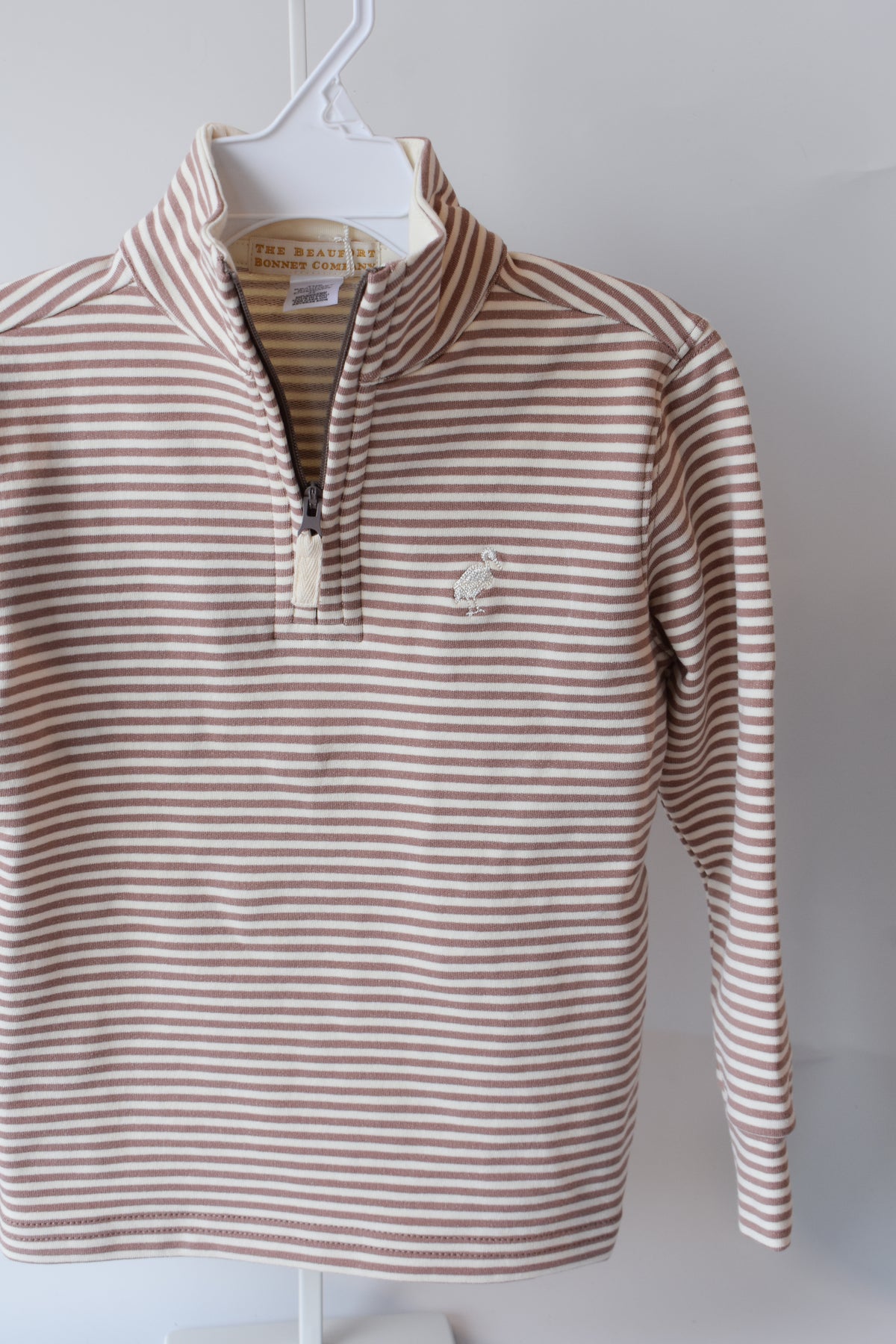 Hayword Half Zip-Gray Bay Brown/Palmetto Stripe