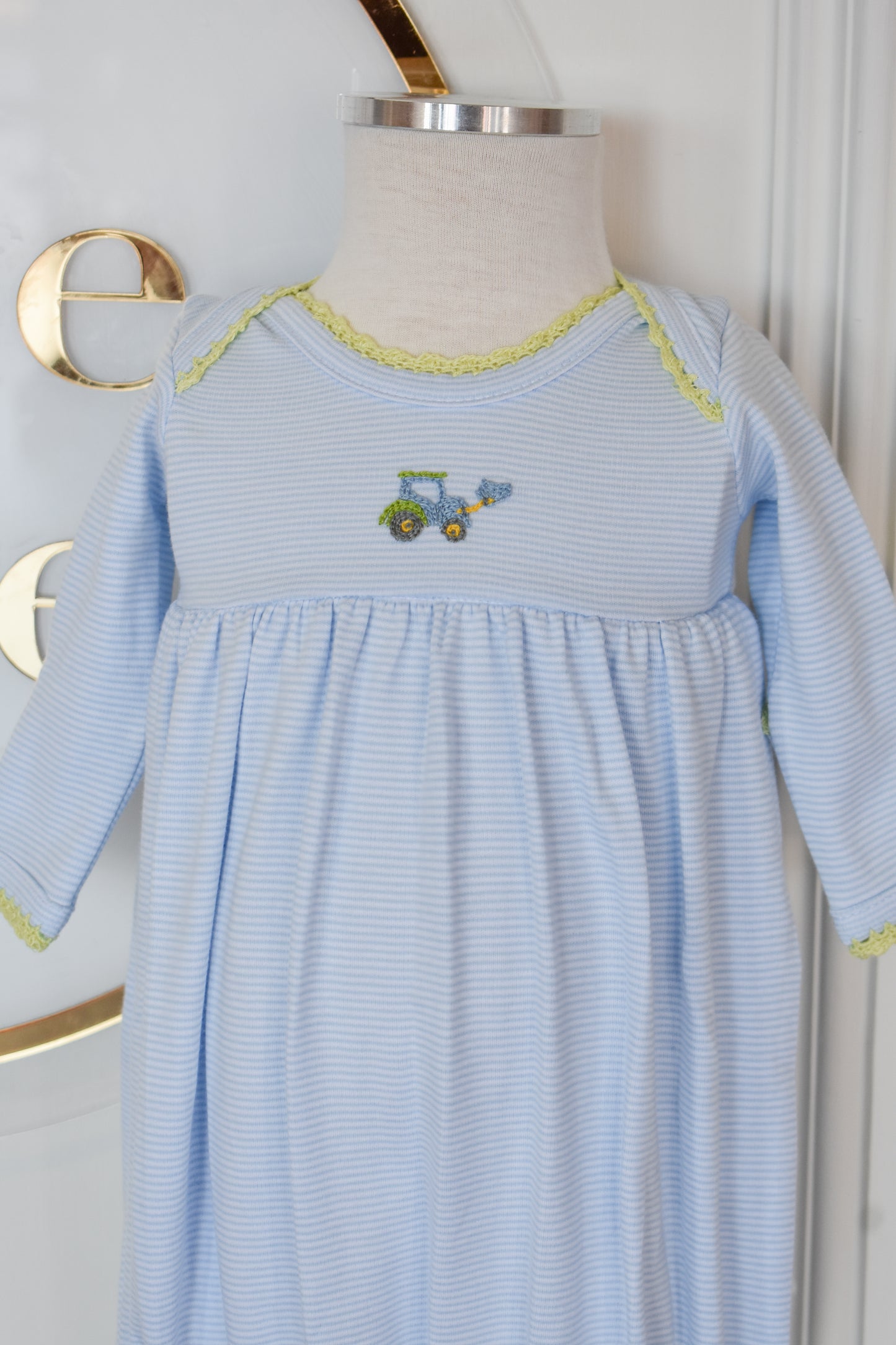 Embroidered Crochet Gown-Squiggles