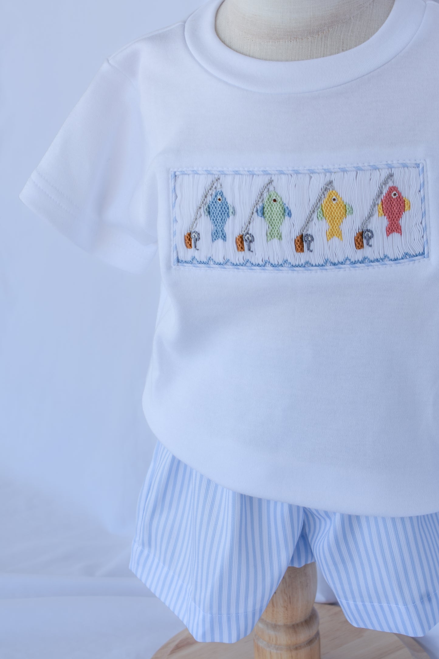 "Reel" Sweet Tom Smocked Short Set