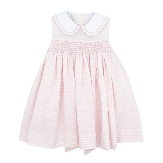 Pink Pinstripe Double Collar Louisa Dress