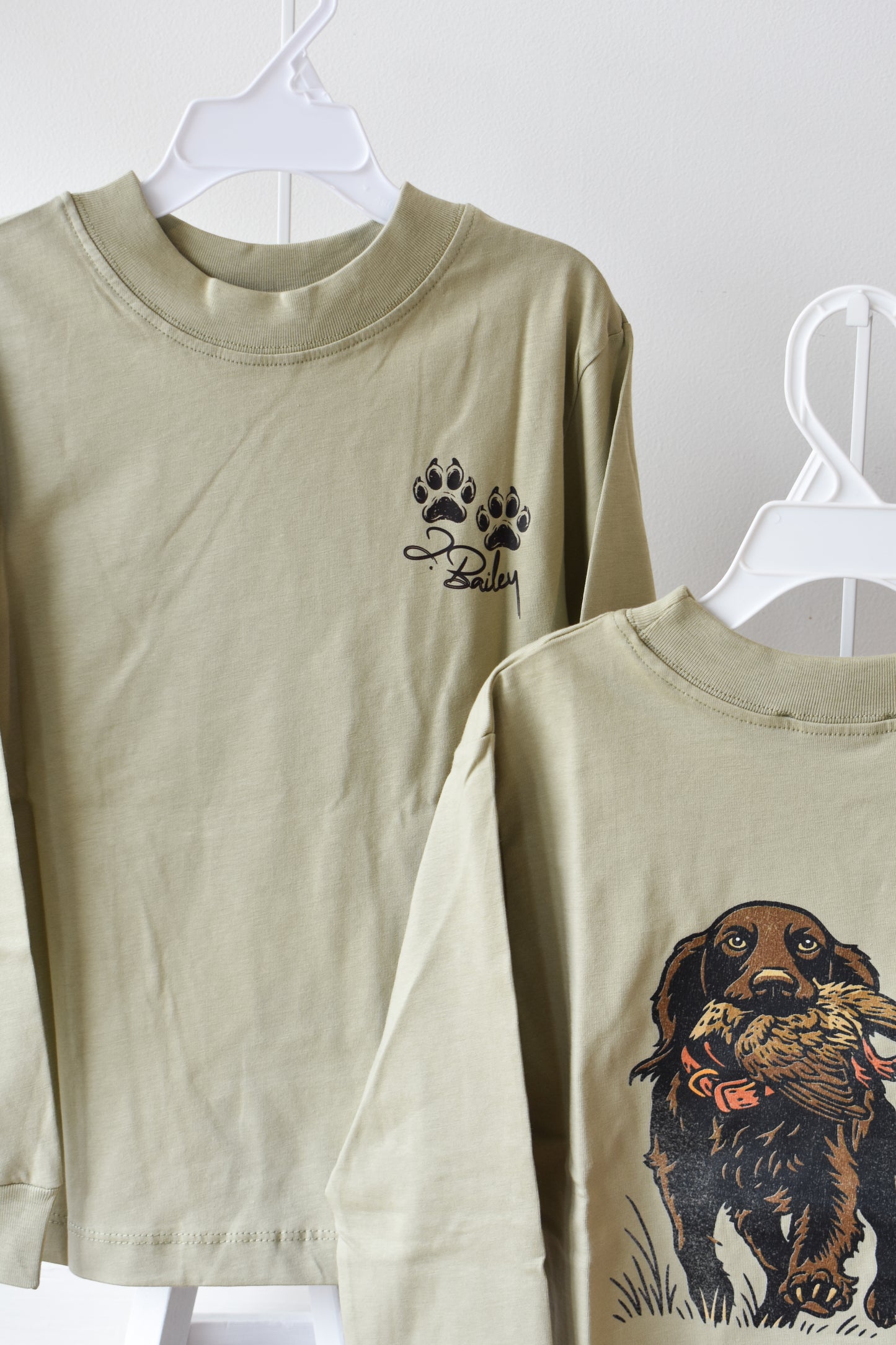 Long Sleeve Logo Tee-Duck Dog on Pistachio