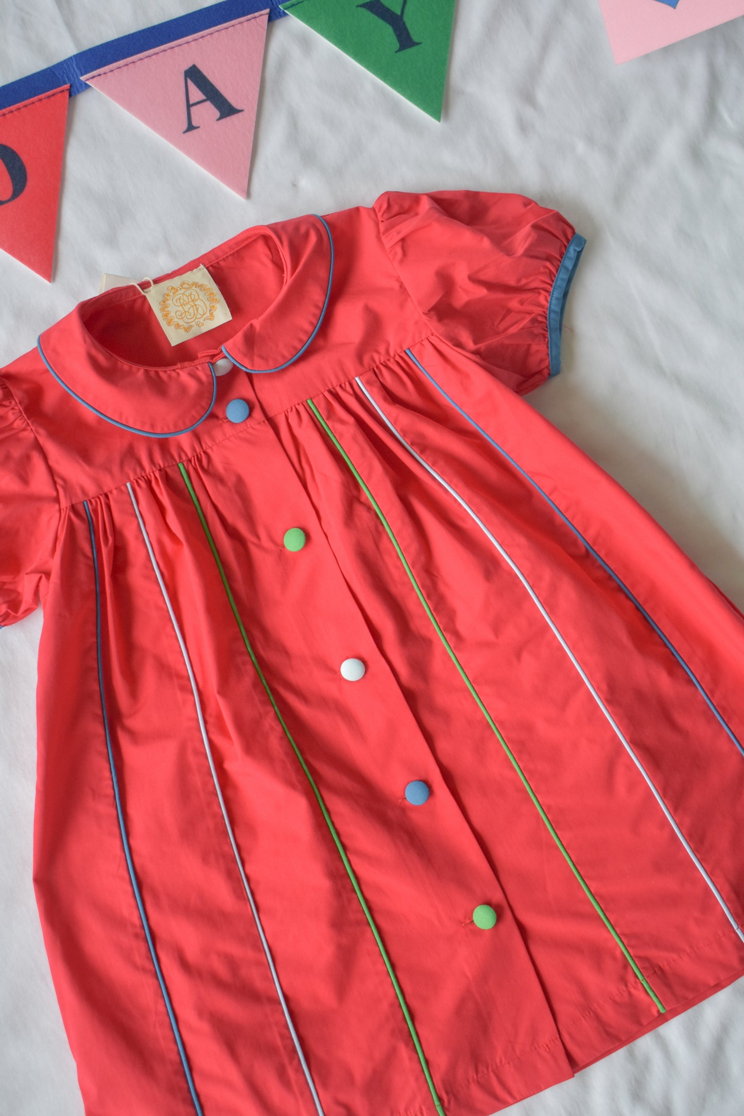 Tabitha's Teacher's Pet Dress-Richmond Red/Wood Boat Blue