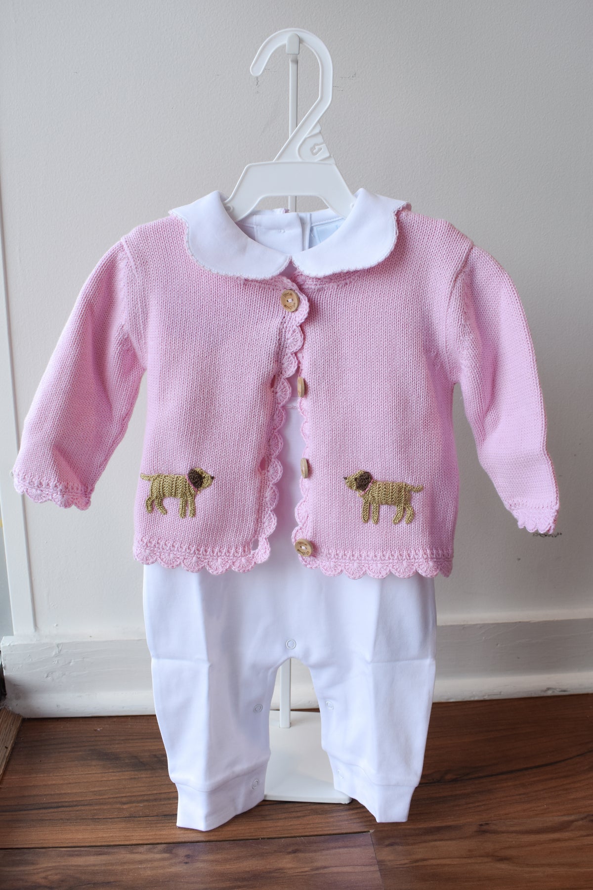 Crochet Cardigan-Pink Lab