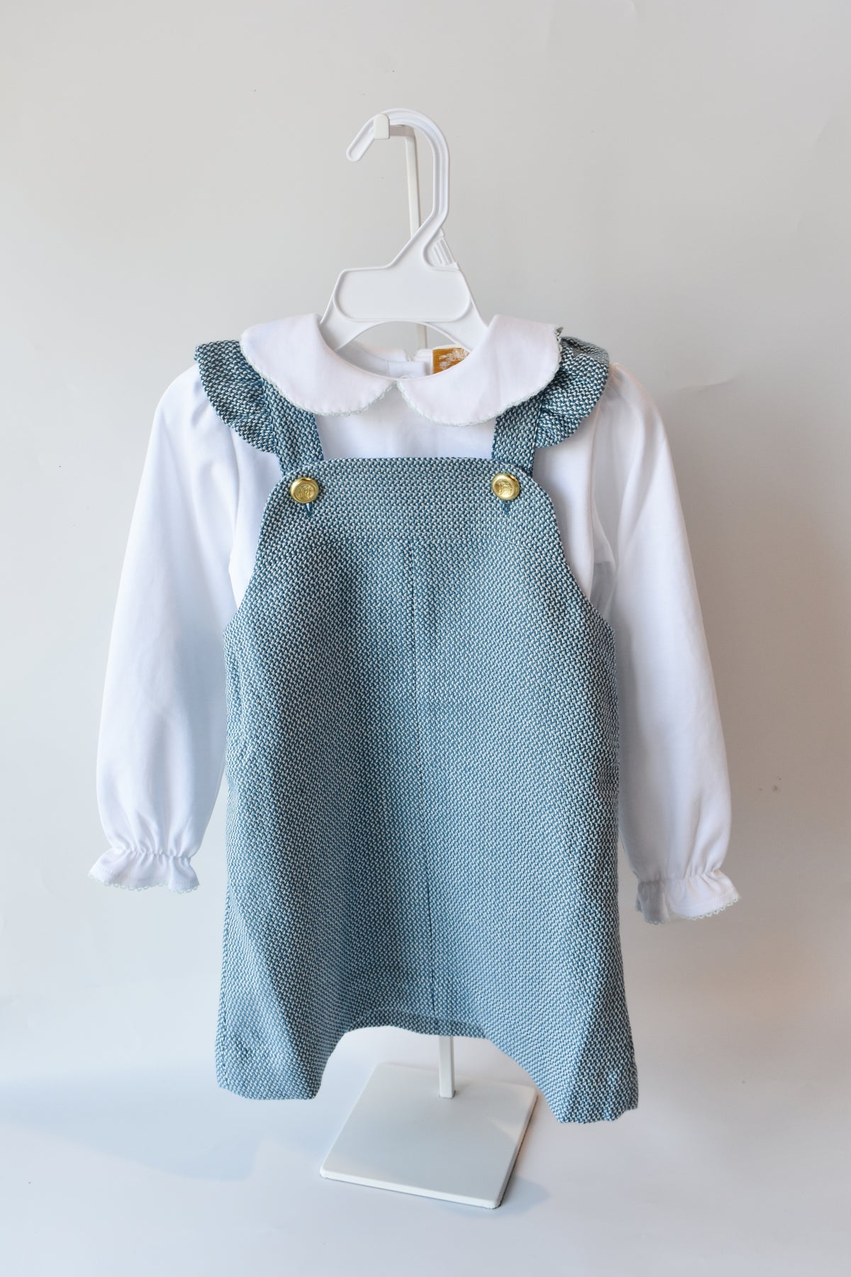 Emma’s Elbow Top-White/Greenwich Green