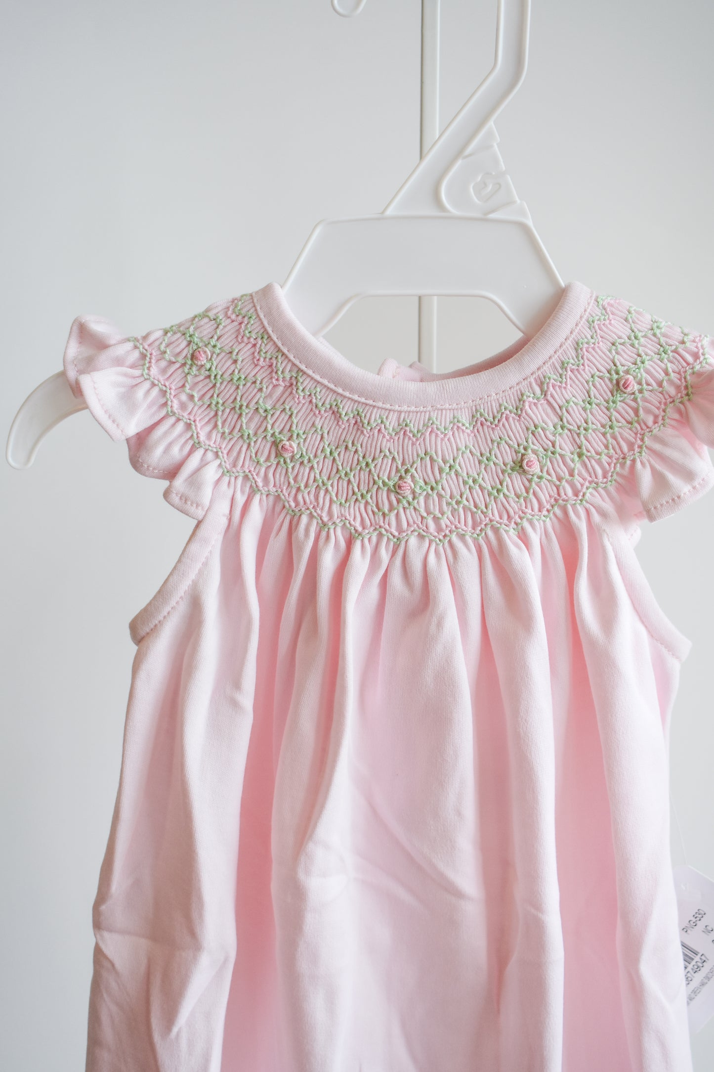 Pink n Green Smocked Bishop Bubble