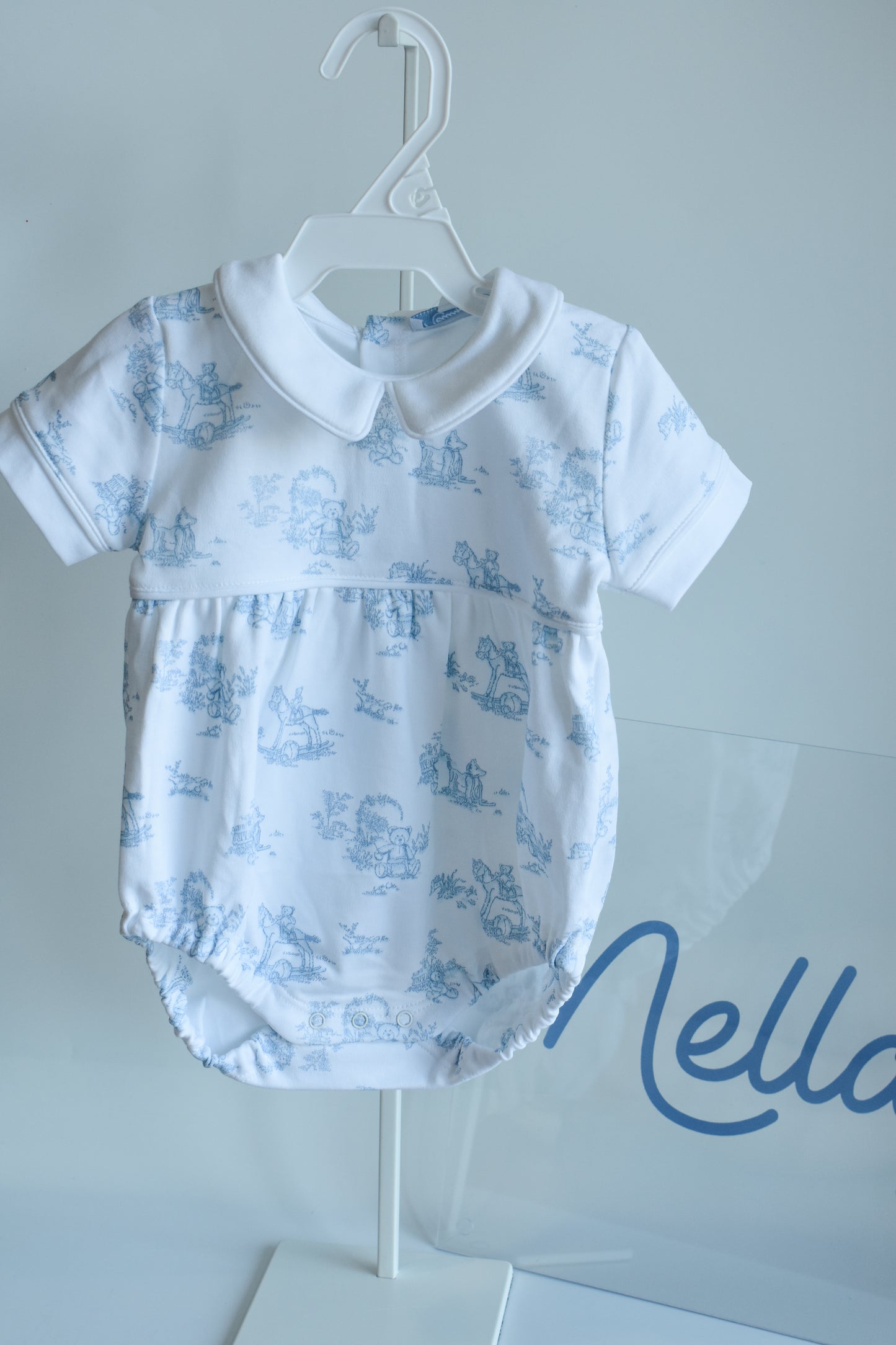 Classic Blue Toile Boy Bubble