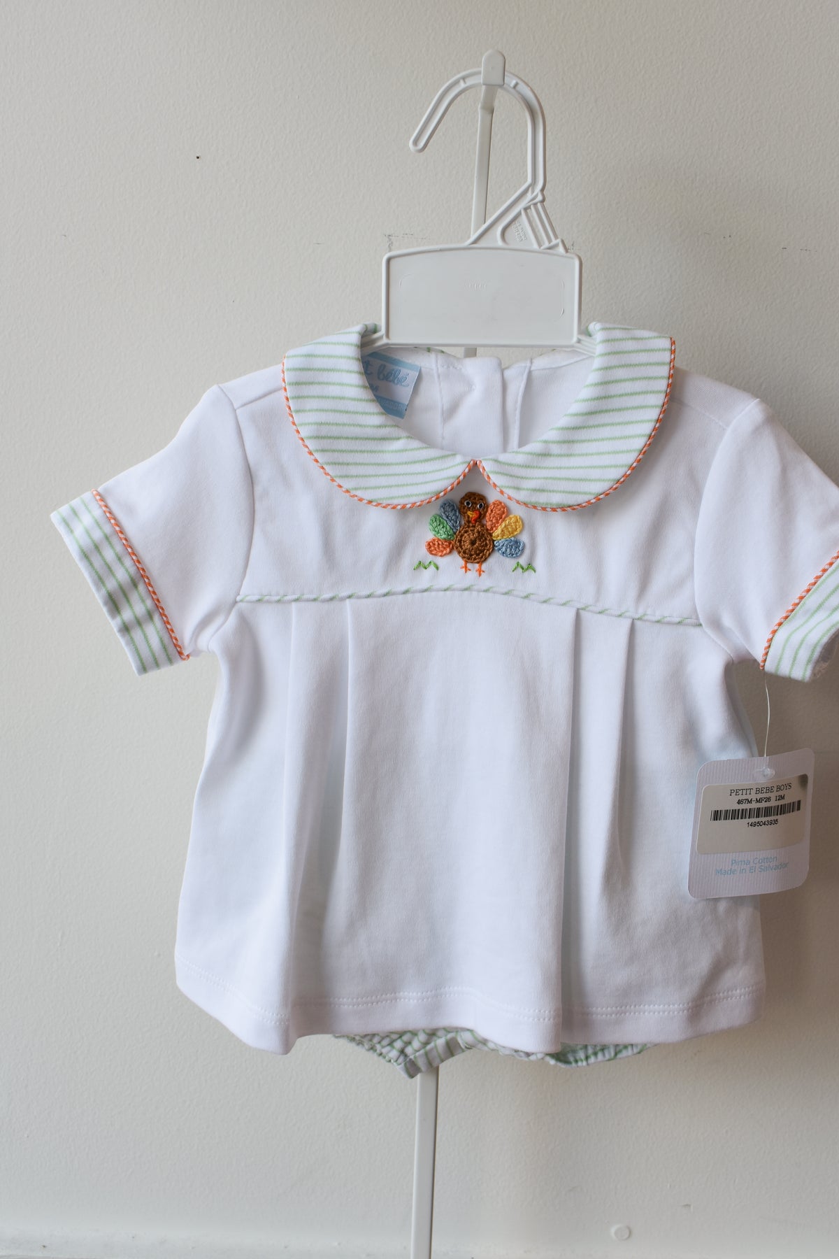 Gobble Gobble Boy’s Collared Knit Diaper/Short Set