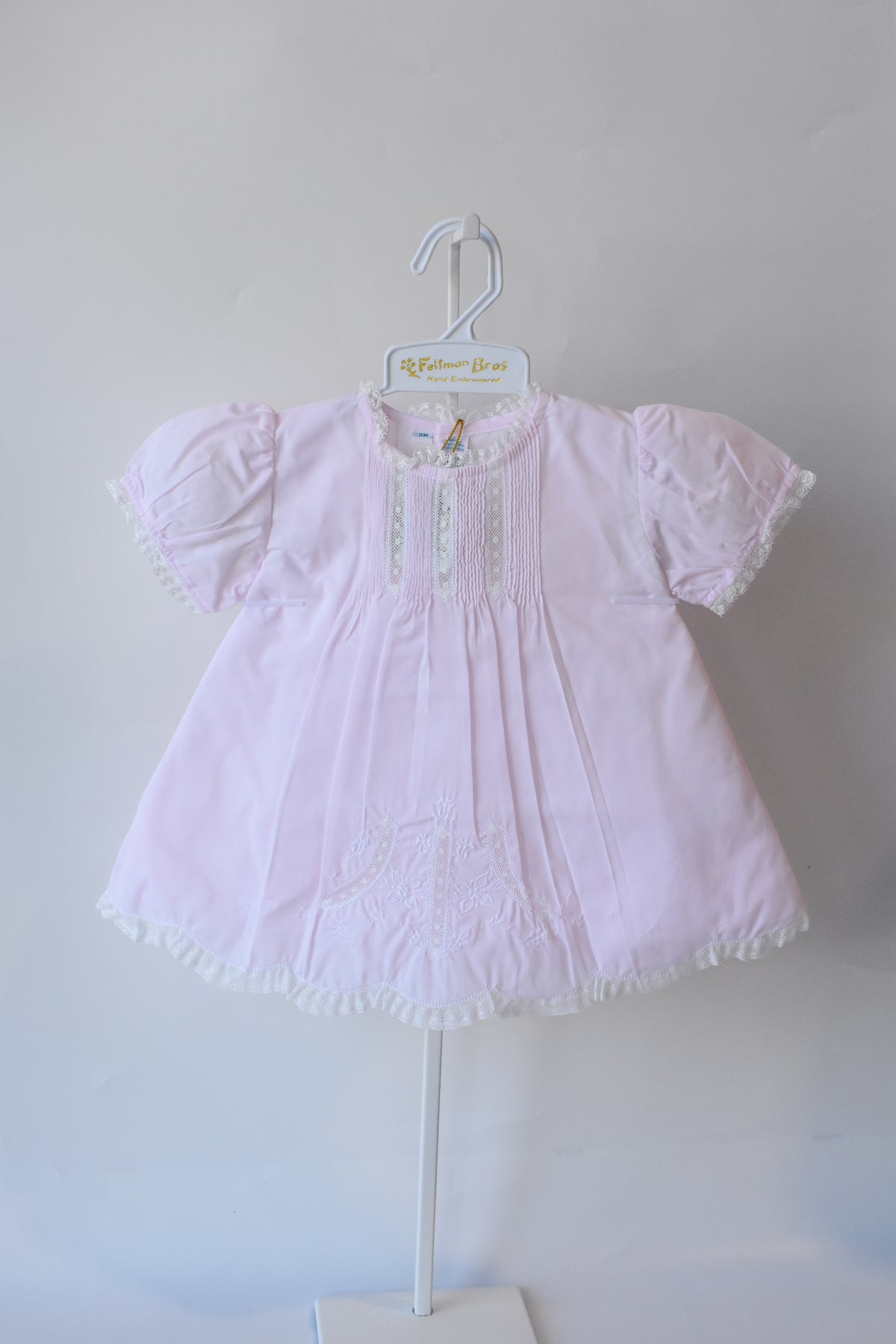 Detailed Lace Pink Slip Heirloom Dress