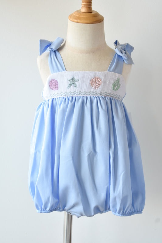 Julie Seashell Smocked Bow Strap Bubble
