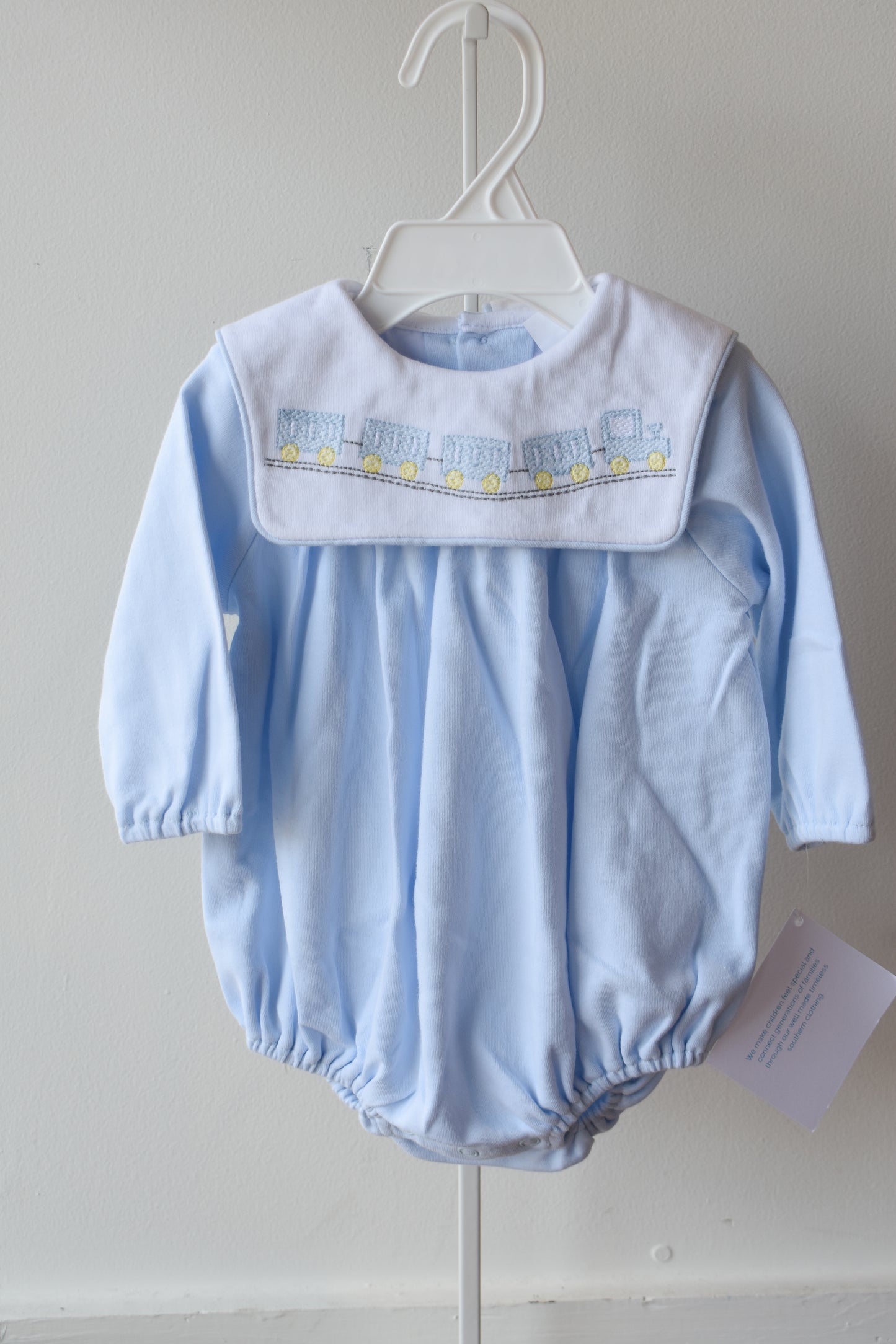 All Aboard Blue Knit Long Sleeve Bubble