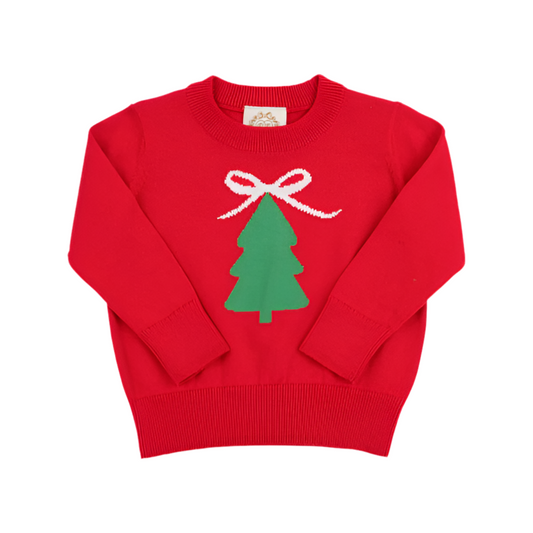Isabelle's Intarsia Red Christmas Tree Sweater