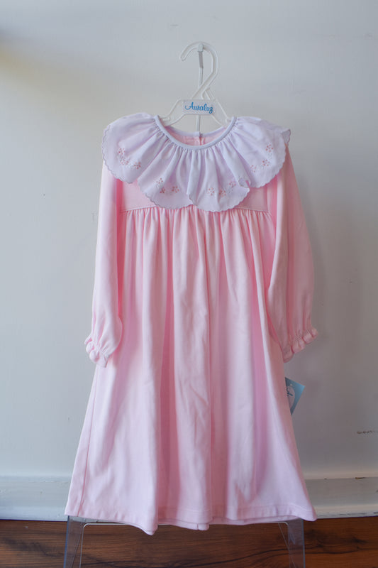 Satin Flower Ruffle Collar Dress