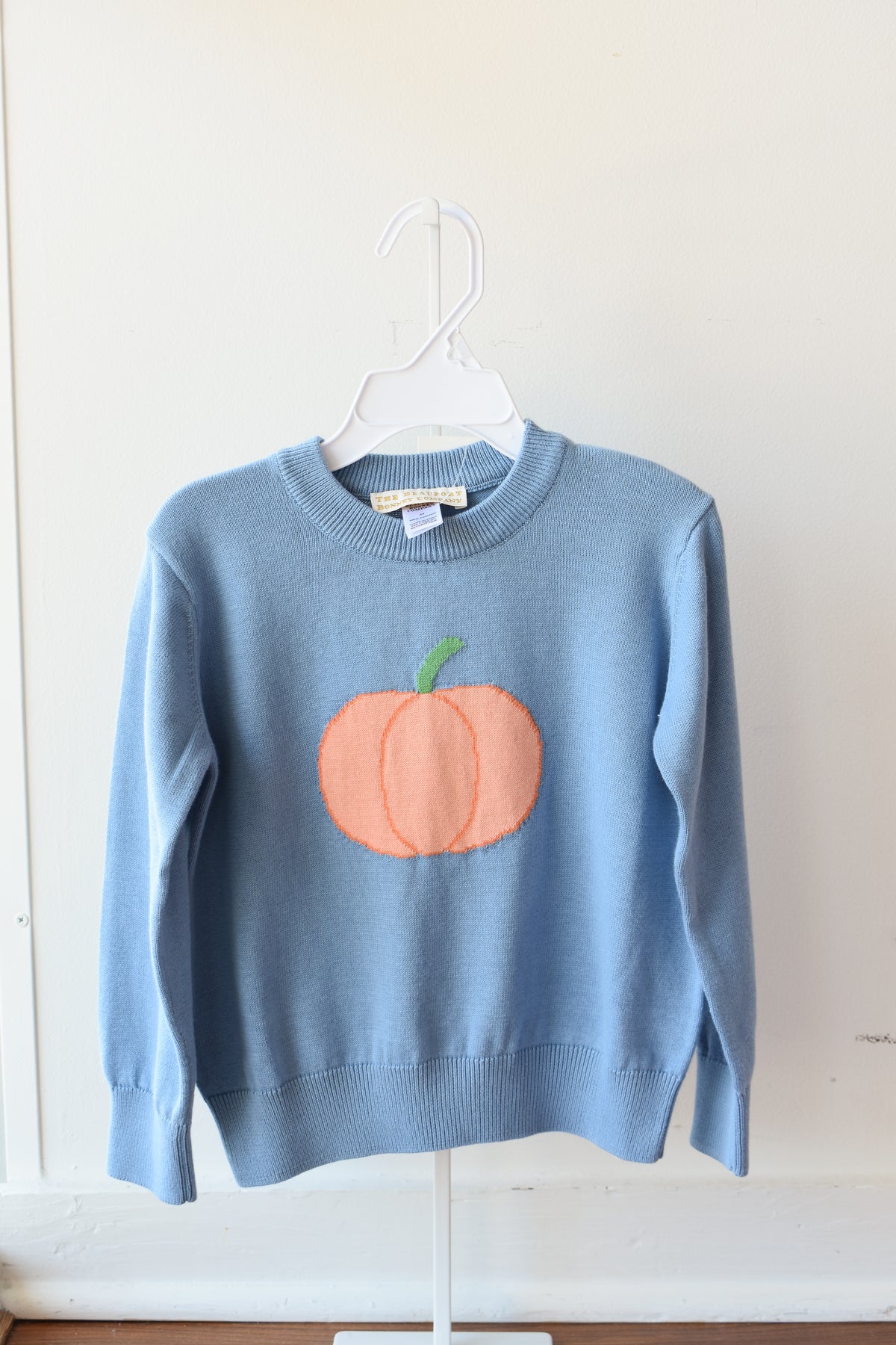 Isaac's Intarsia Sweater-Barrington Blue/Pumpkin