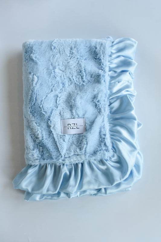 Double Plush Blanket-Classic Blue Hide
