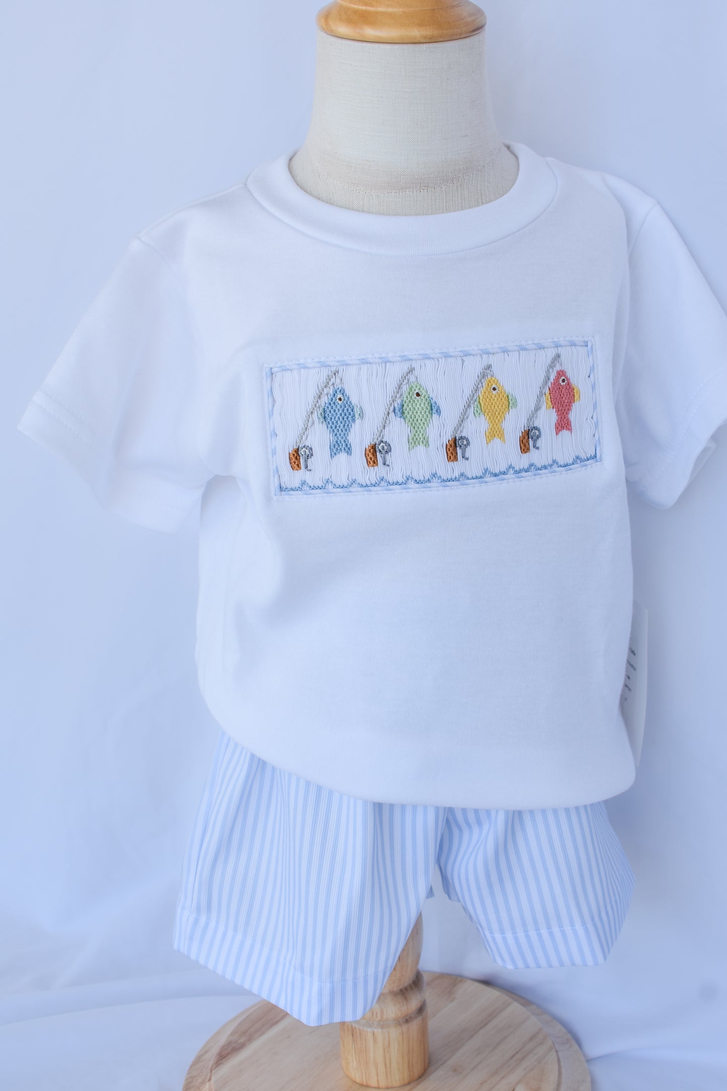 "Reel" Sweet Tom Smocked Short Set