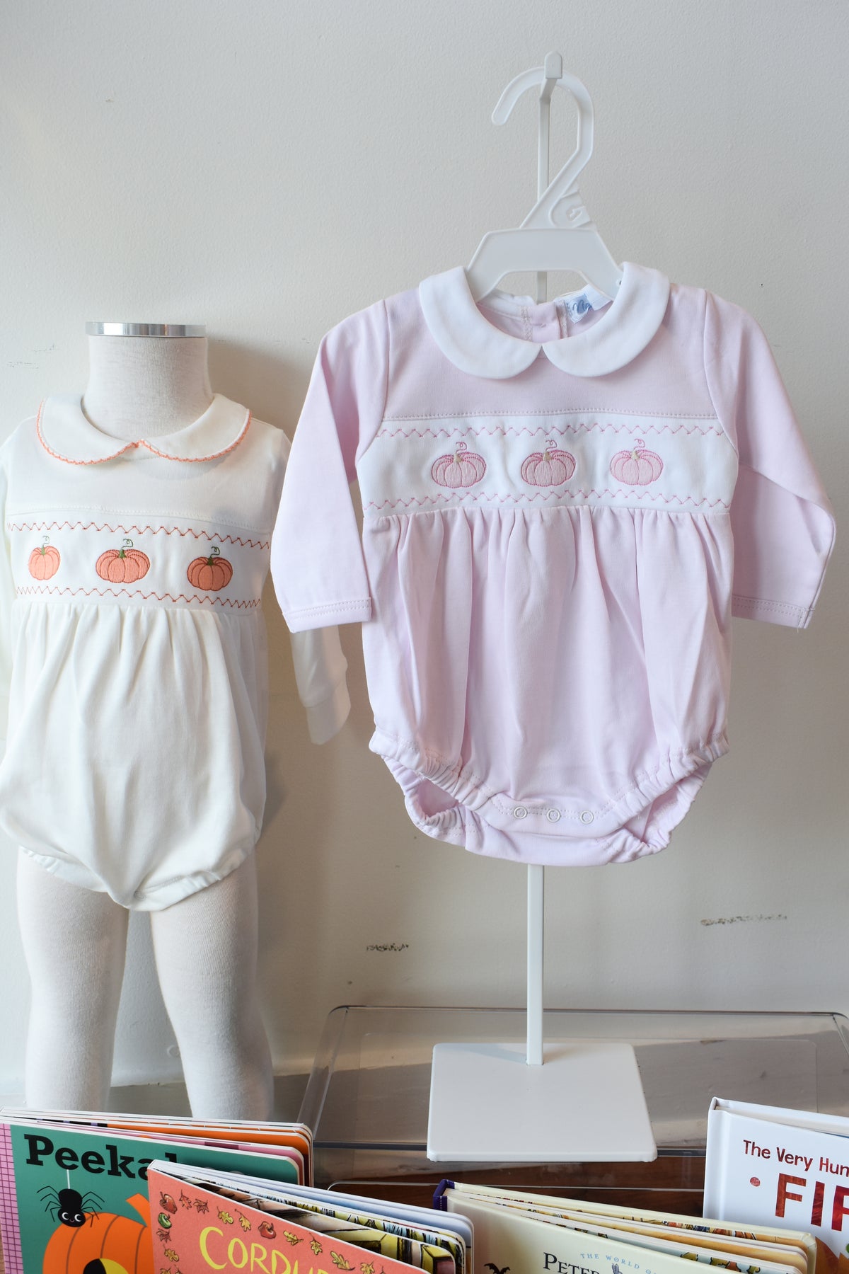 Ivory Pumpkin Patch Embroidered Bubble