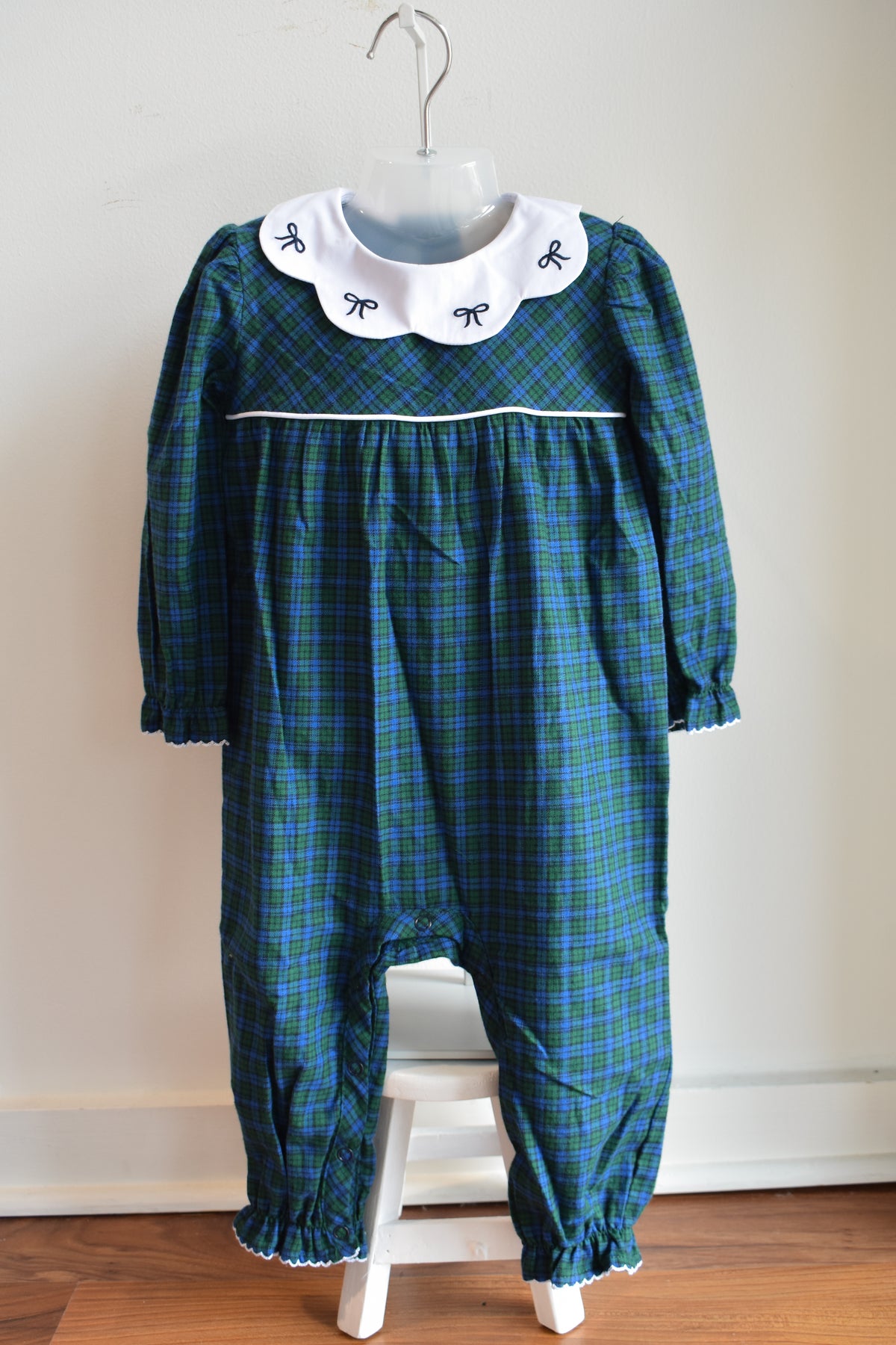 Long Sleeve Britt Romper-Flannel Woodlake Plaid