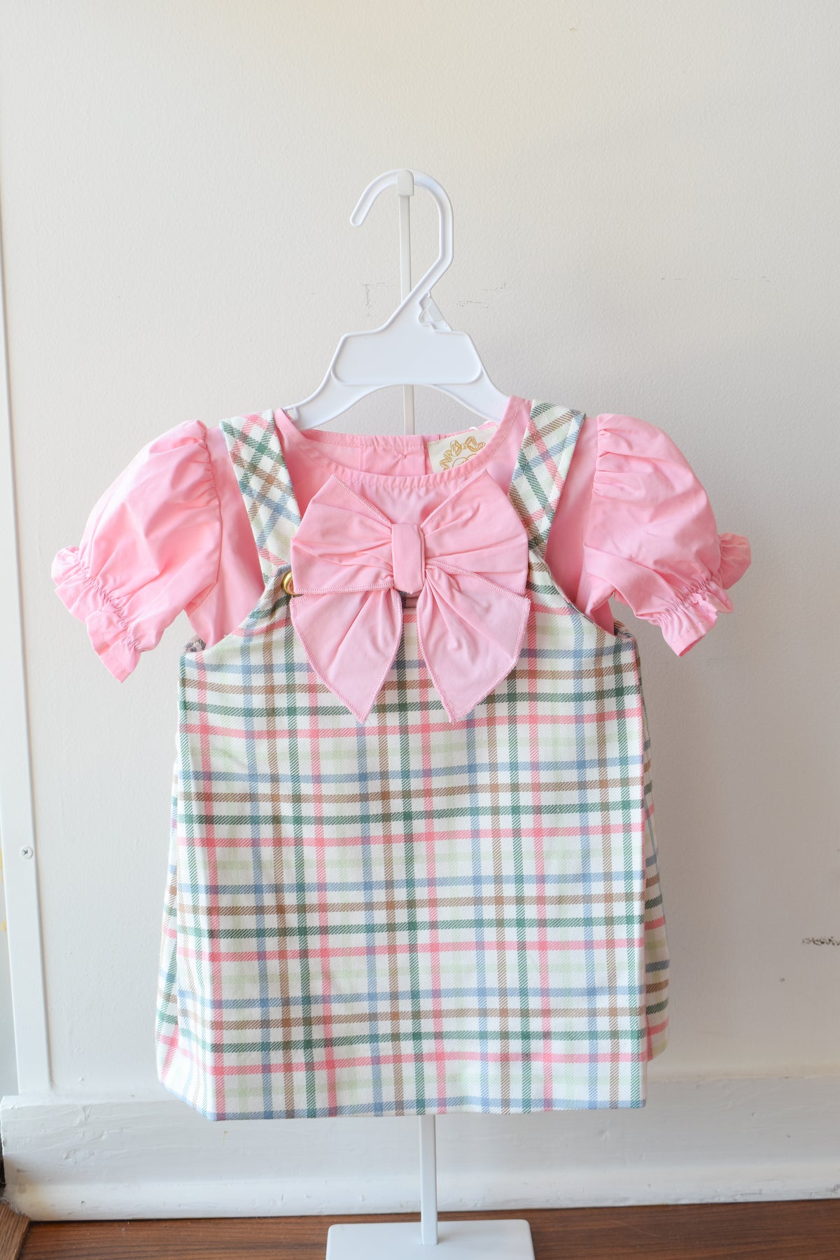 Pleated Ginny Jumper-Manalapan Plaid