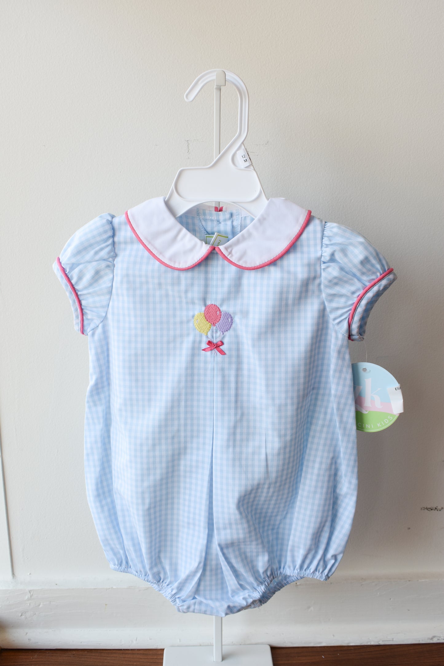 Elizabeth Blue Gingham Birthday Bubble