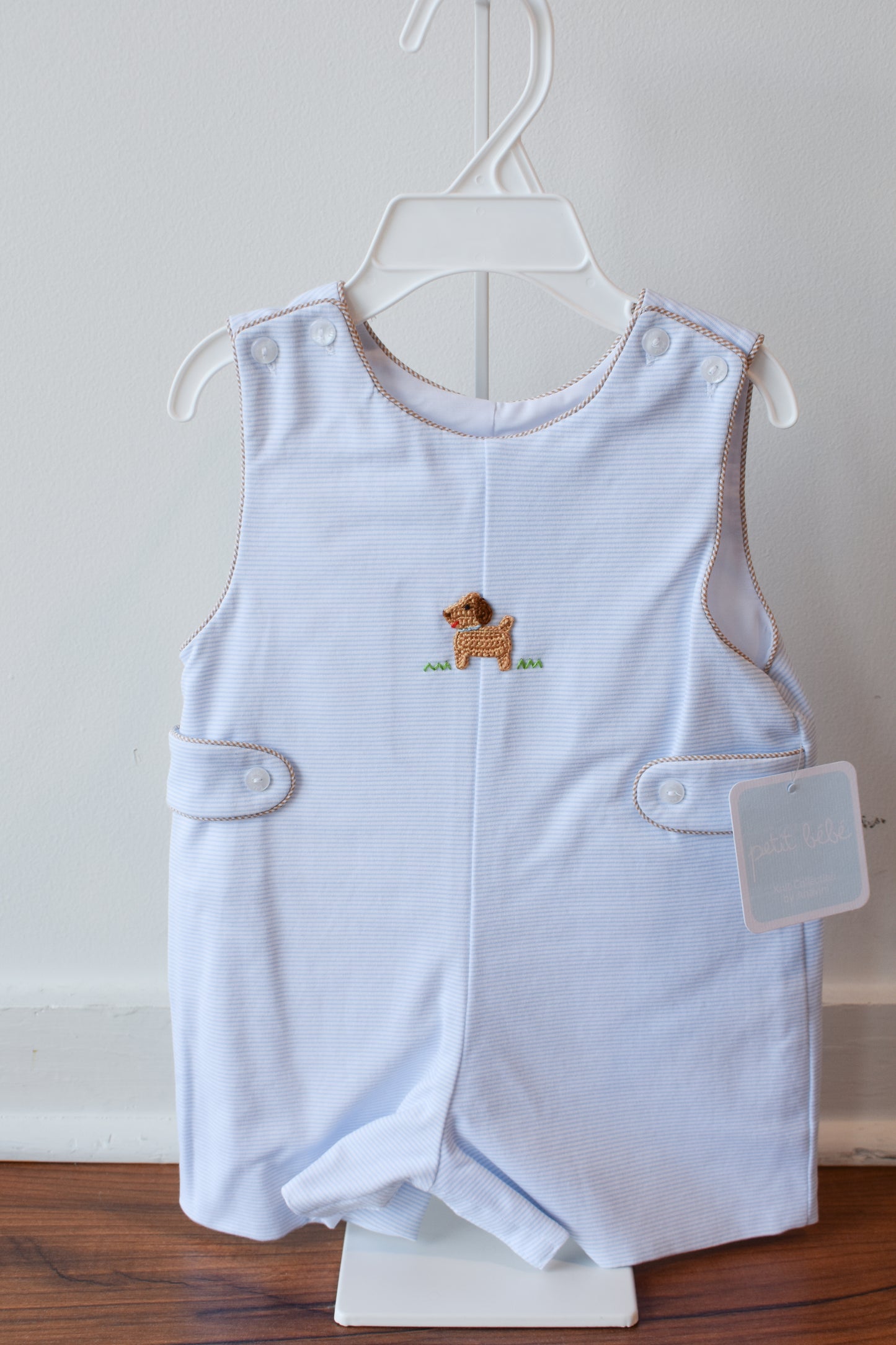 Petit Pups Blue Stripe Knit Jon Jon