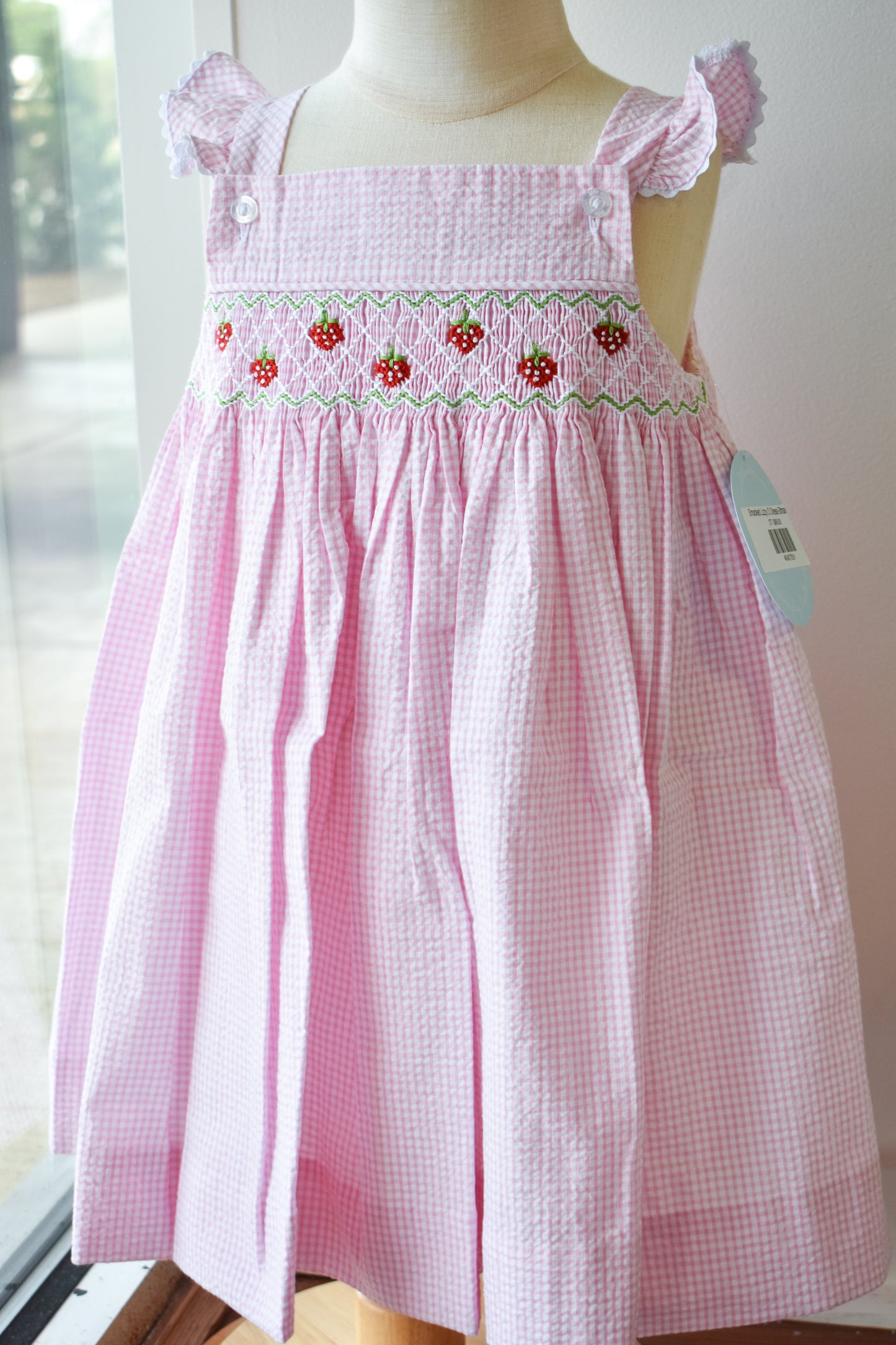 Smocked Lizzy D Dress-Strawberries
