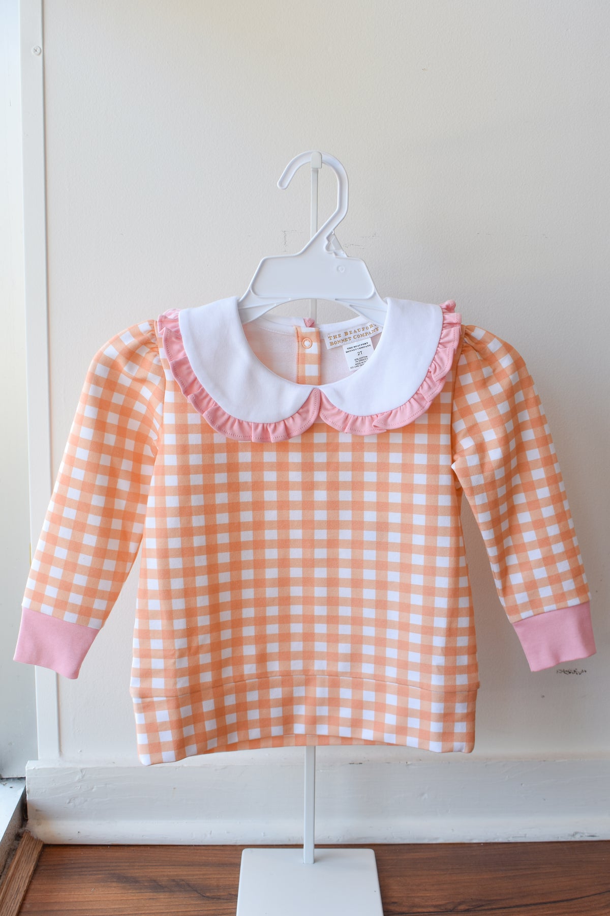 Maude's Ruffle Cassidy Comfy Crewneck-Sherbet Gingham