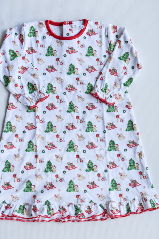 Paw-liday Pups Long Sleeve Gown