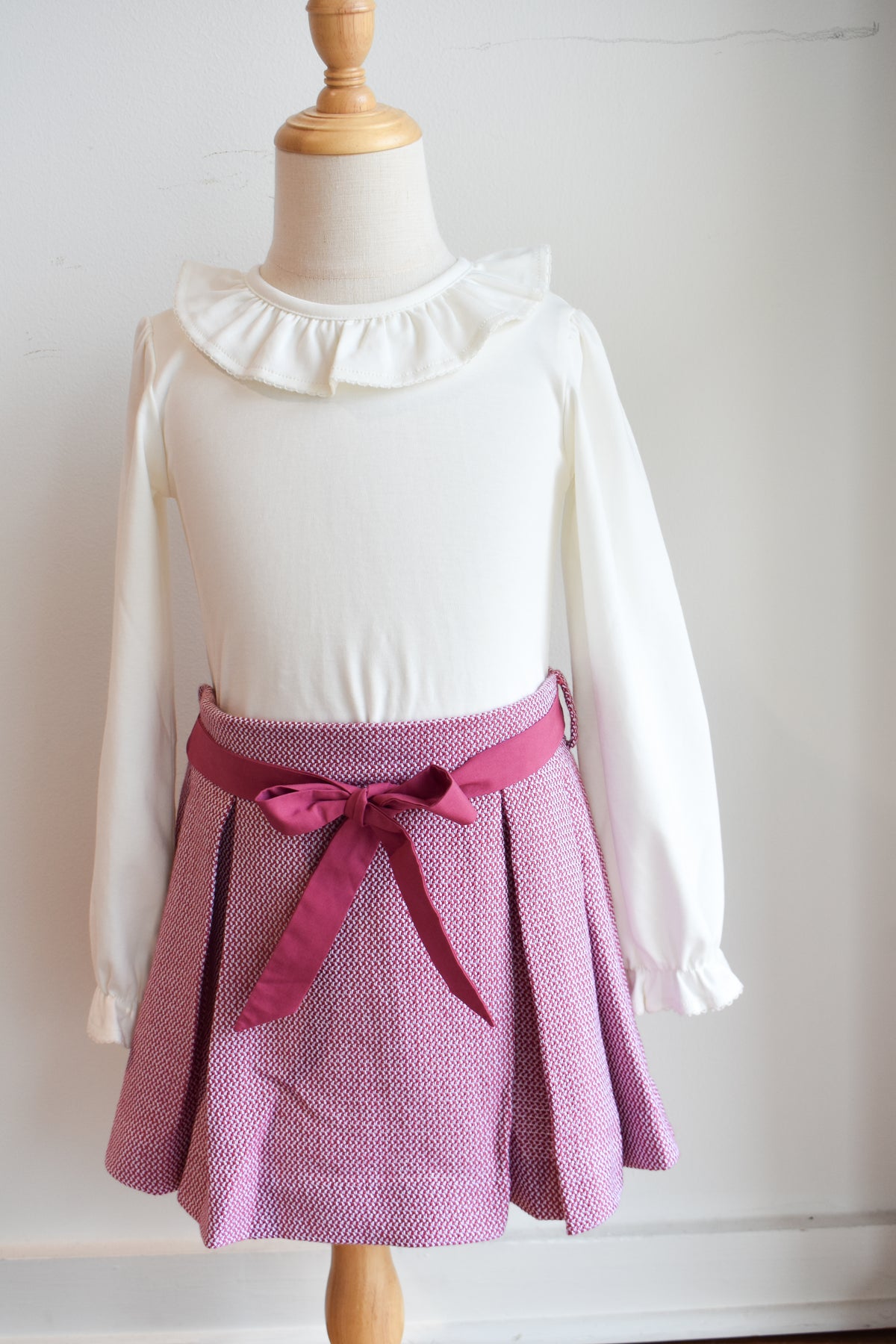 Parson Pleated Skirt-Begley Berry Tweed