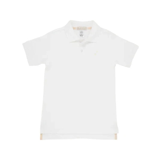 Prim and Proper Short Sleeve Polo-Worth Ave White