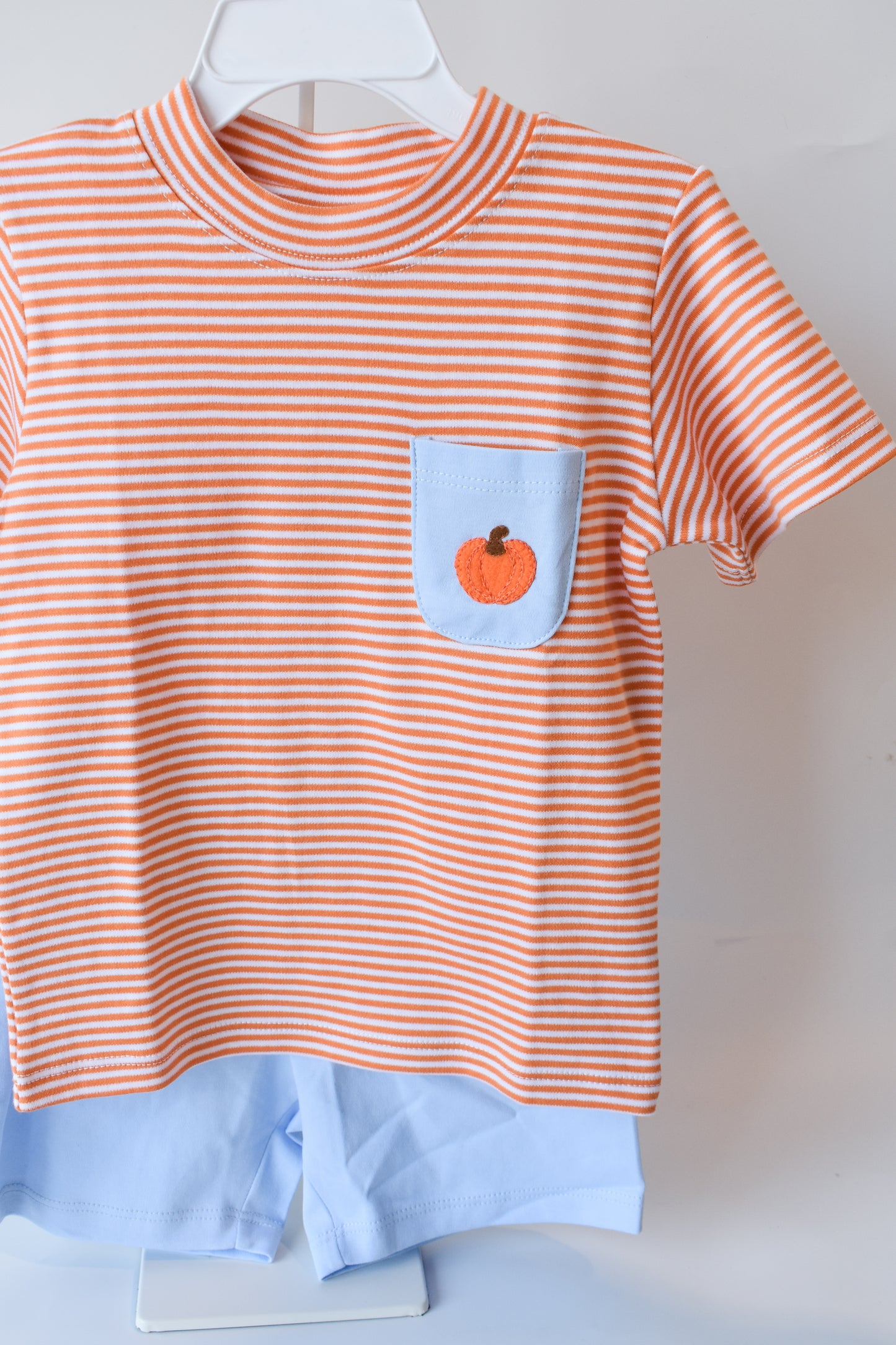 Blue Mini Pumpkin Pocket Short Set